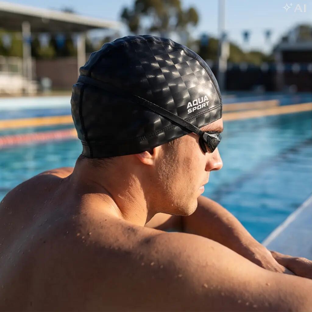 Czepek pływacki materiałowy dla dorosłych Aqua-Sport PU Cap 3/7
