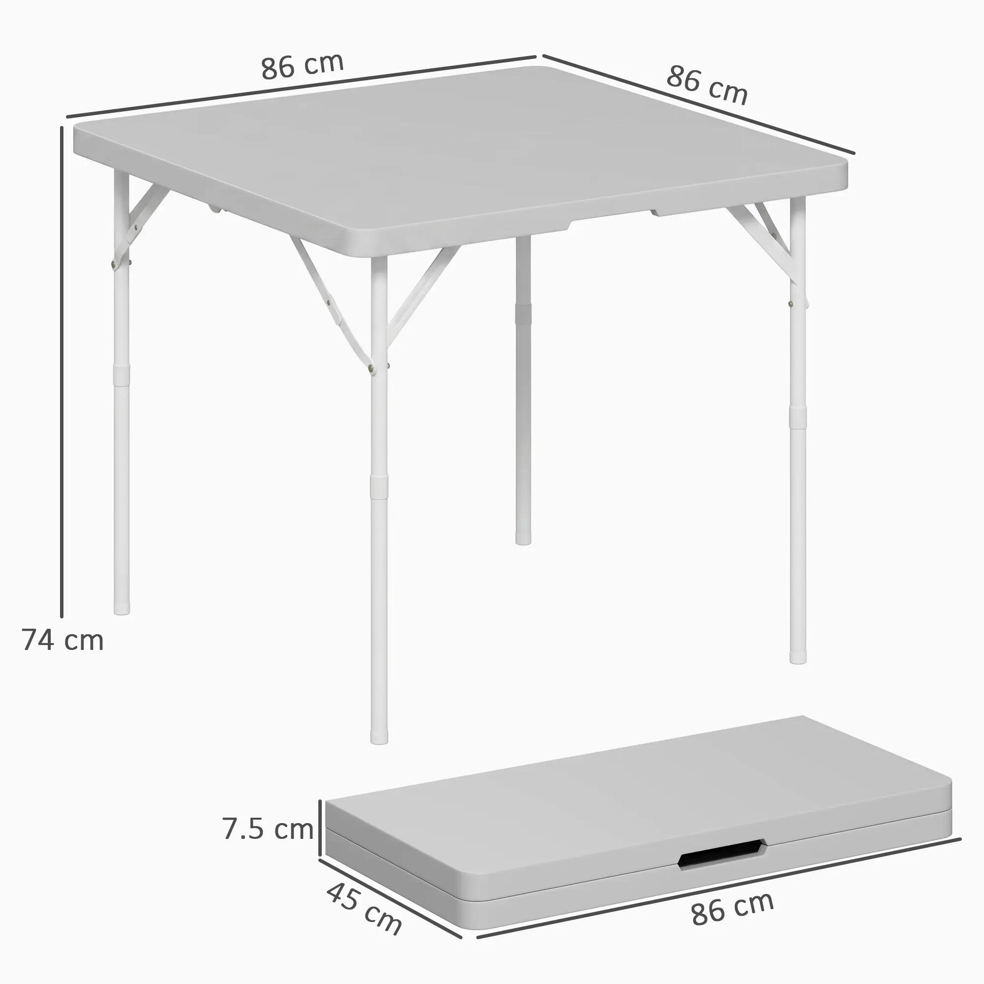 Table de camping pliante, réglable sur 2 hauteurs, en PEHD et métal 5/9