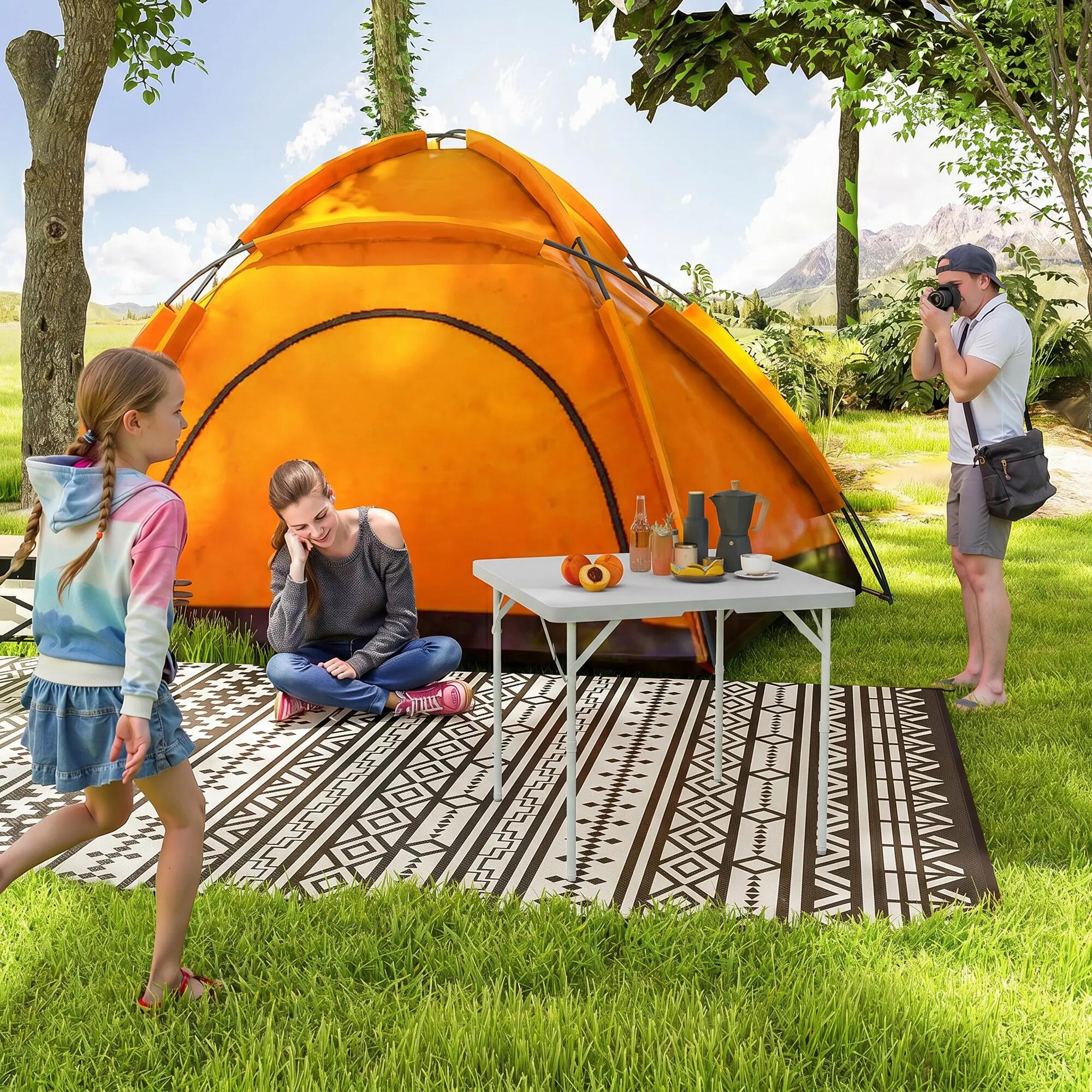 Table de camping pliante, réglable sur 2 hauteurs, en PEHD et métal 4/9