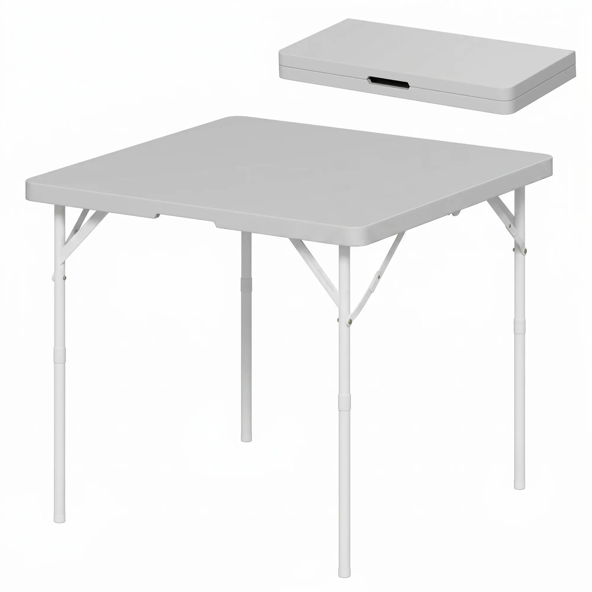 Table de camping pliante, réglable sur 2 hauteurs, en PEHD et métal 2/9