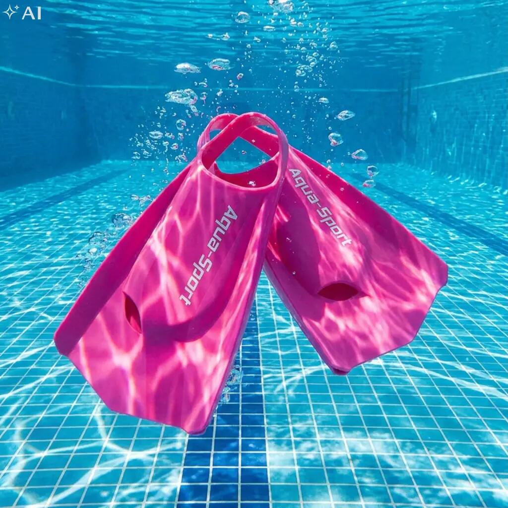 Płetwy do pływania treningowe na basen silikon krótkie pióro Aqua-Sport Fins Pro 7/7