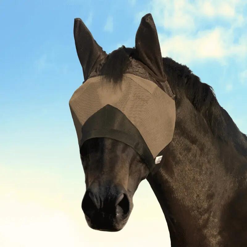 Máscara anti-moscas para caballo 3 en 1 KM Elite Combat 2/3