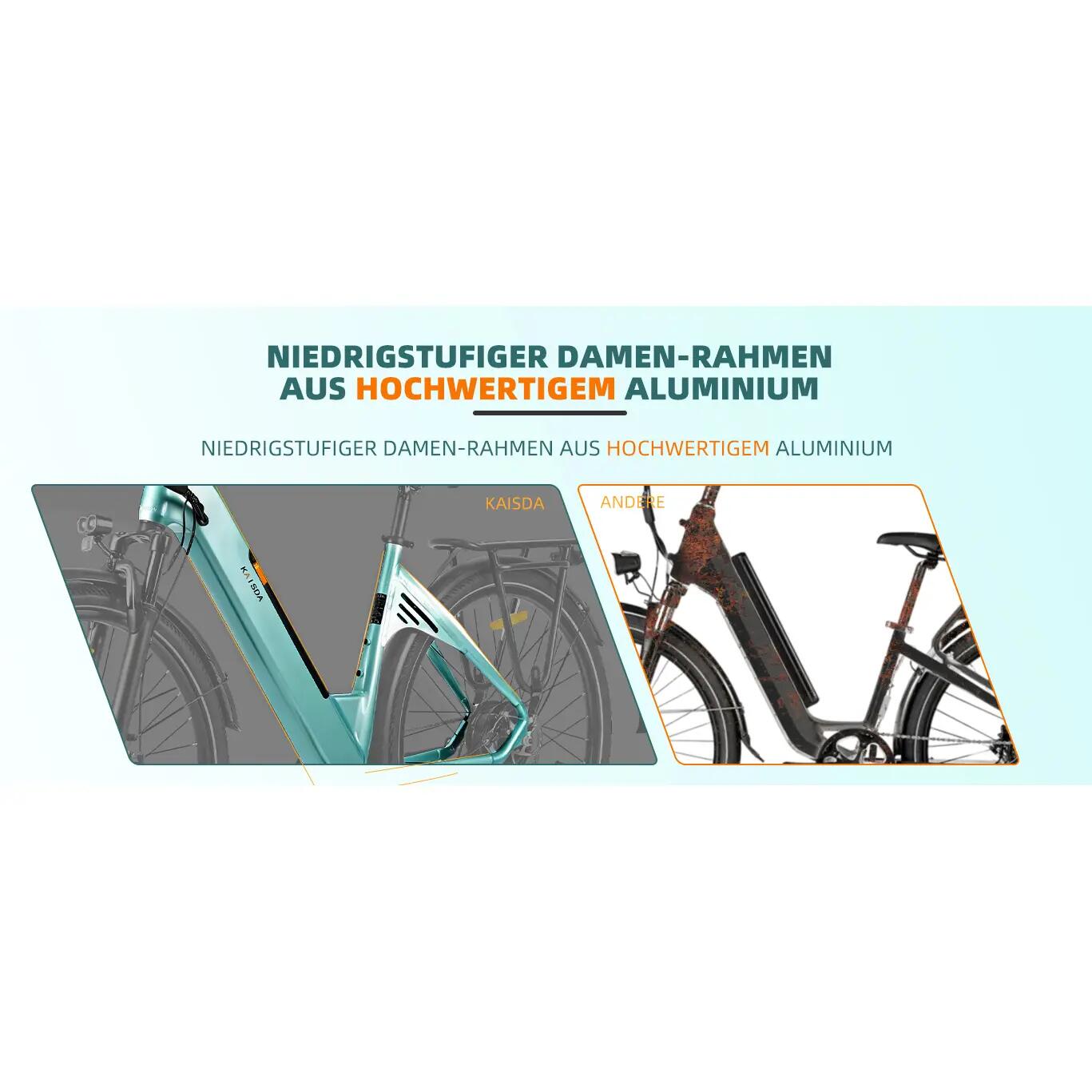 Elektrische fiets voor volwassenen KAISDA K608, 36V 20Ah-accu 6/14