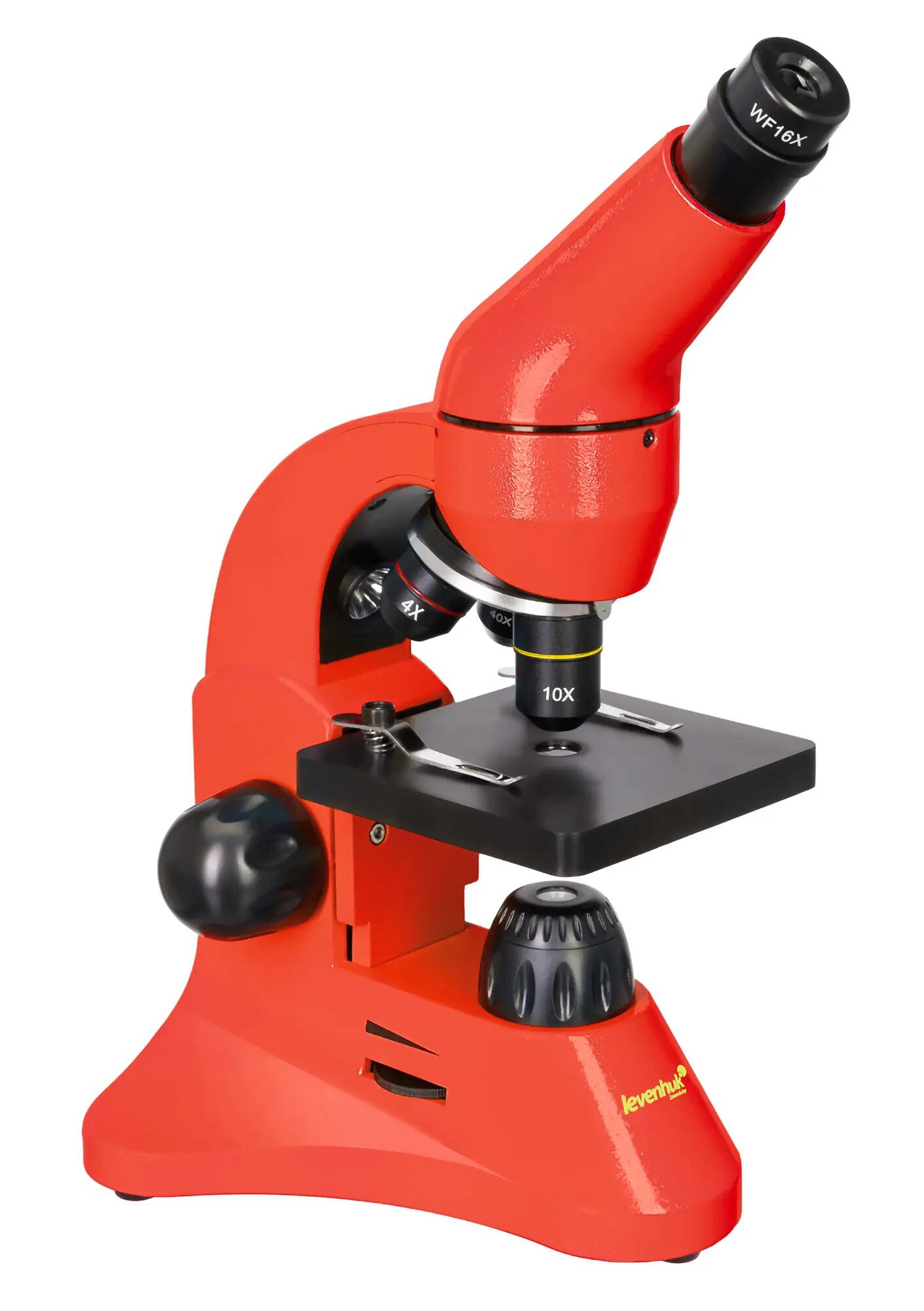 Microscopio Levenhuk Rainbow 50L PLUS Arancione con libro in tedesco 7/15