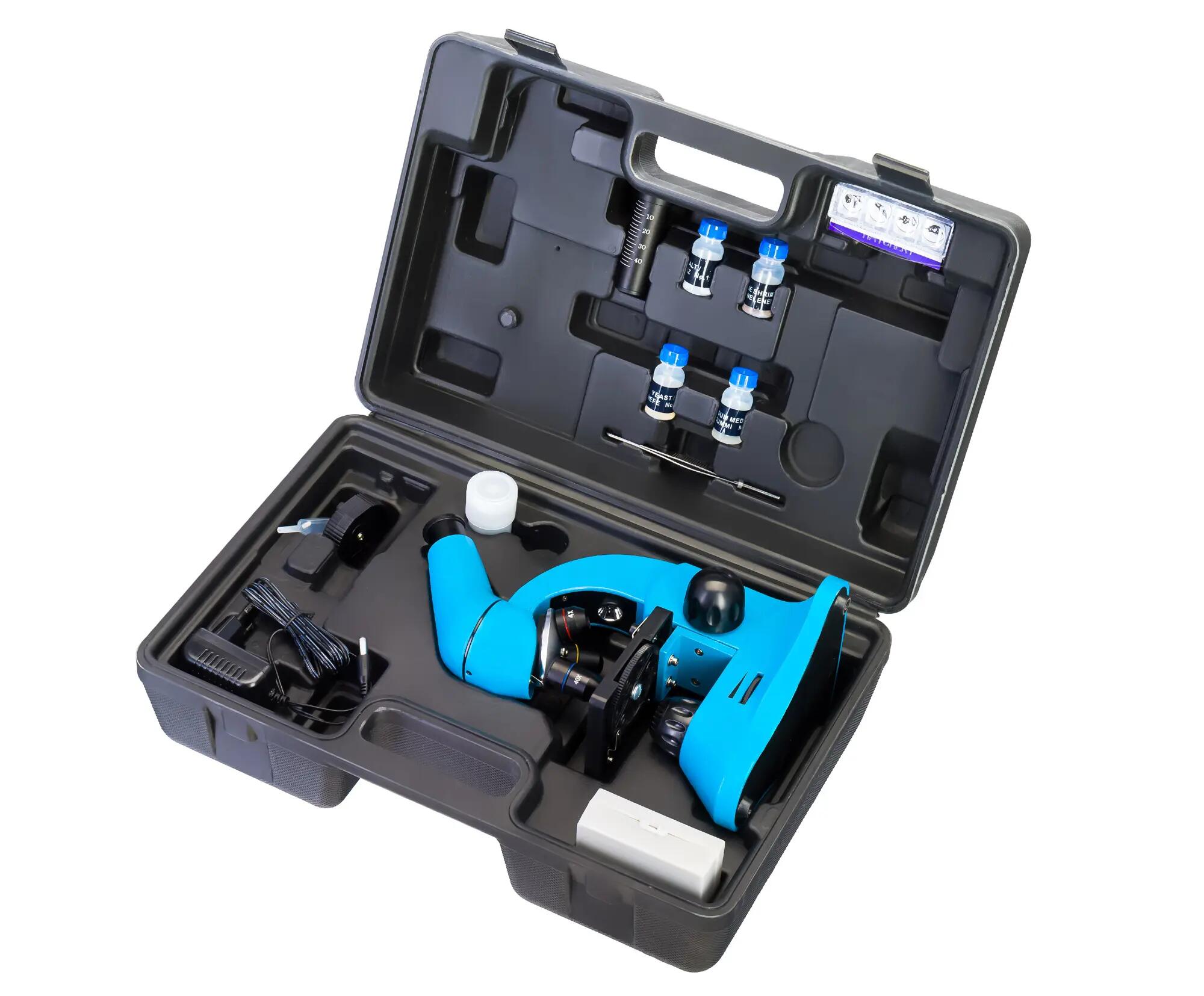 Microscopio Levenhuk Rainbow 50L Azzuro con libro in italiano 4/15