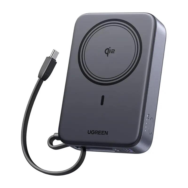 Powerbank magnetyczny 20000mAh Ugreen PB567, USB + USB-C, Qi2 15W (szary) 1/1