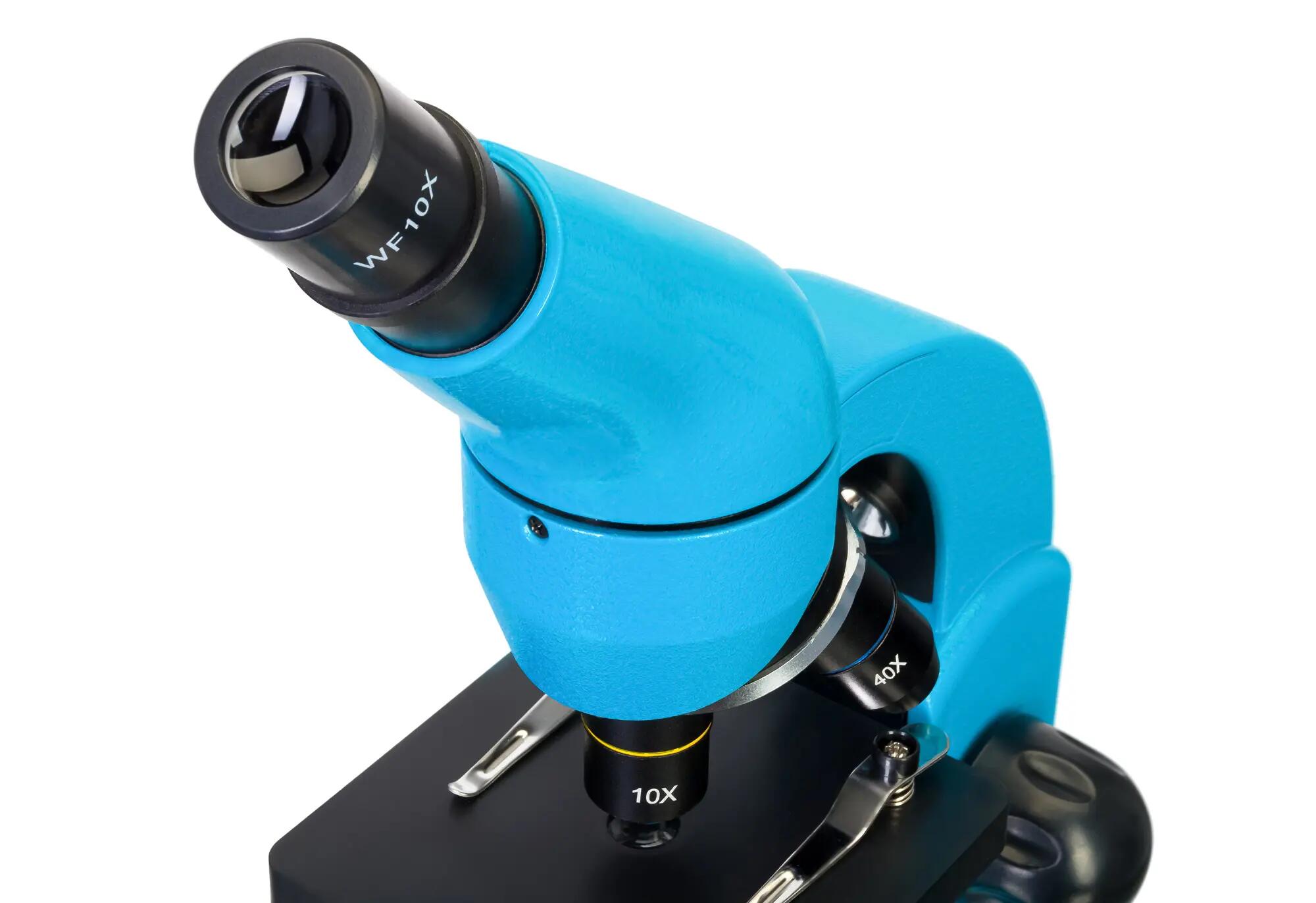 Microscopio Levenhuk Rainbow 50L Azzuro con libro in italiano 11/15