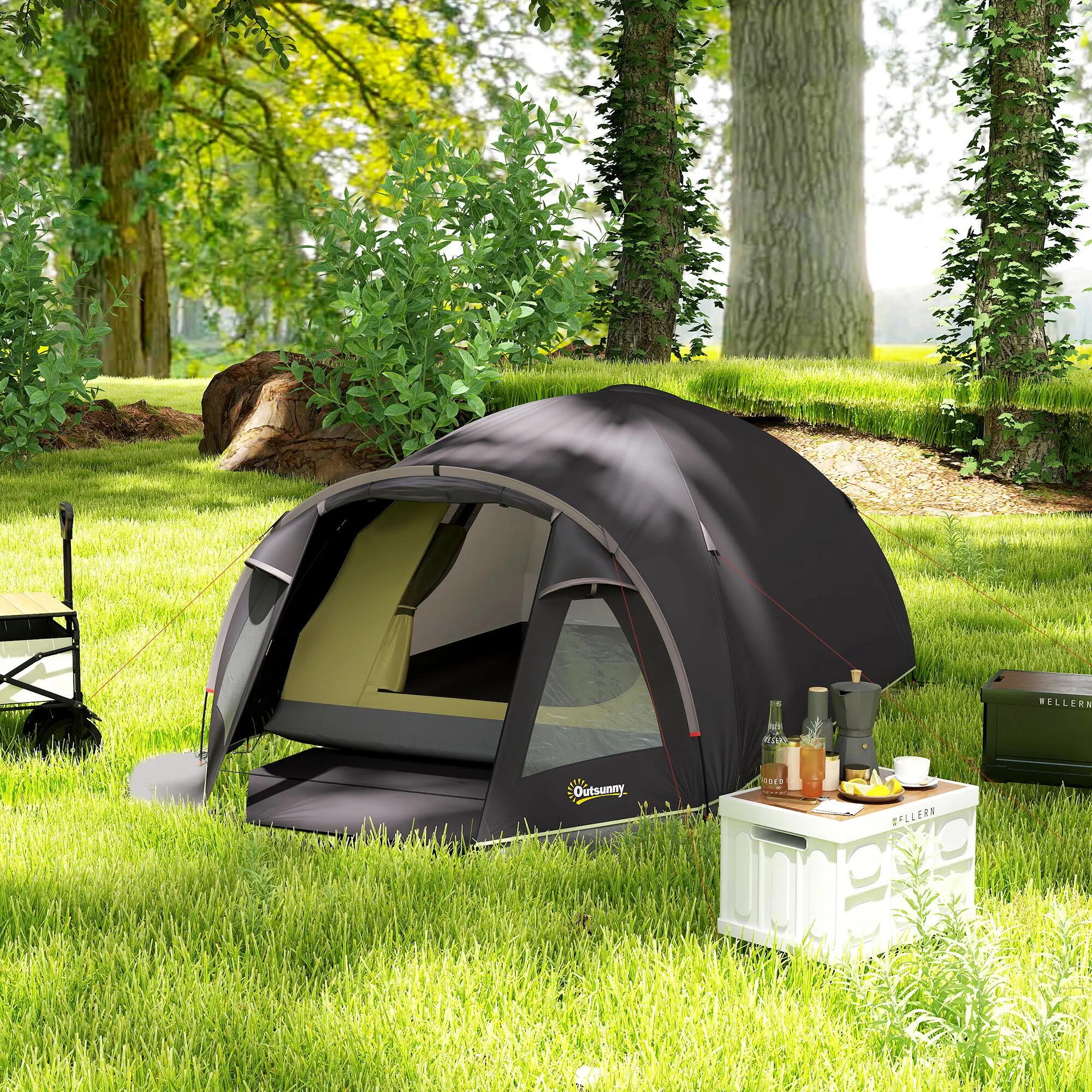 Tente de camping 2 places légère et stable avec protection UV 50+, tente tunnel 4/9