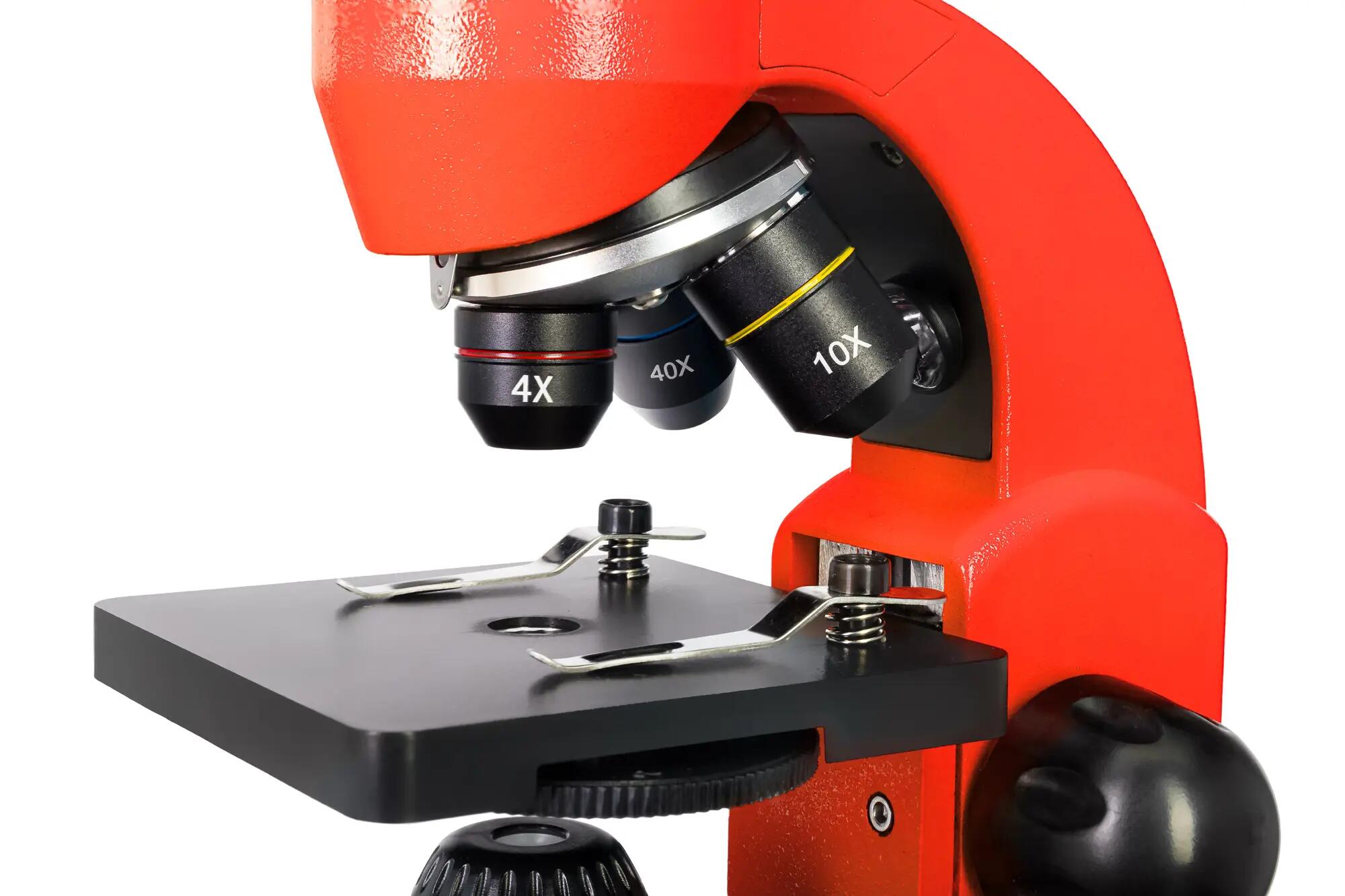 Microscopio Levenhuk Rainbow 50L Arancione con libro in bulgaro 10/15