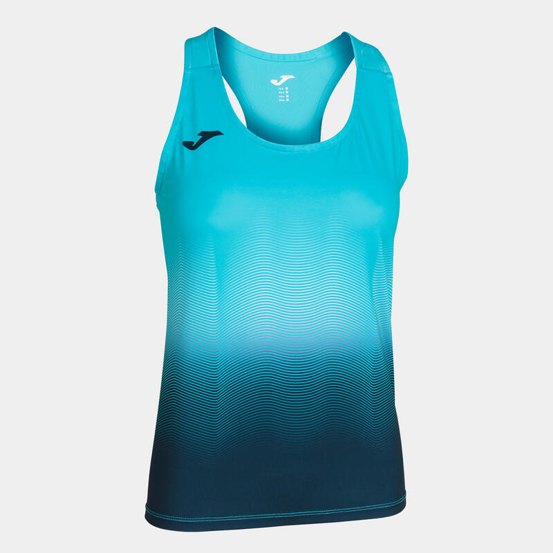 Camiseta Tirantes Running Elite VII Mujer Turquesa Flúor Marino