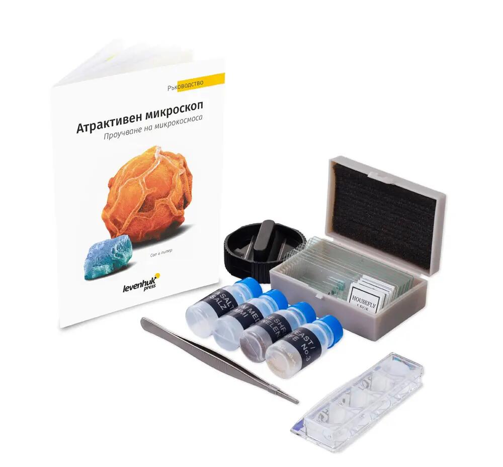 Microscopio Levenhuk LabZZ M101 Verde limetta con libro in bulgaro 14/14