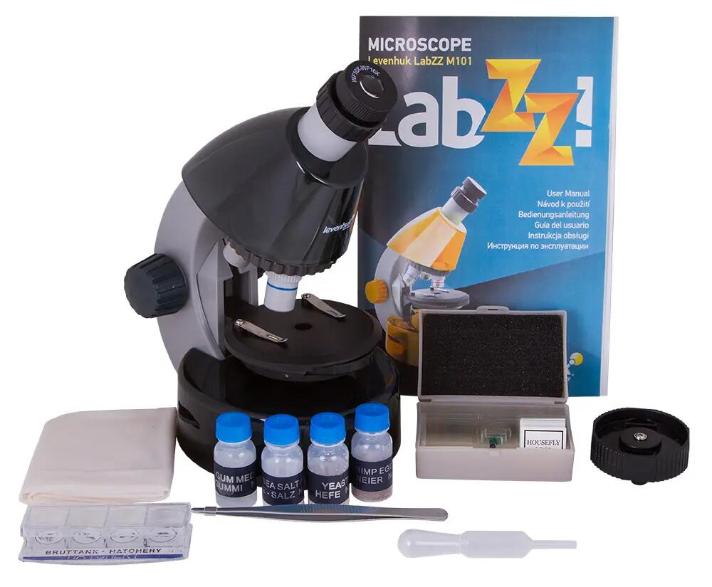Microscopio Levenhuk LabZZ M101 Pietra lunare con libro in tedesco 11/14