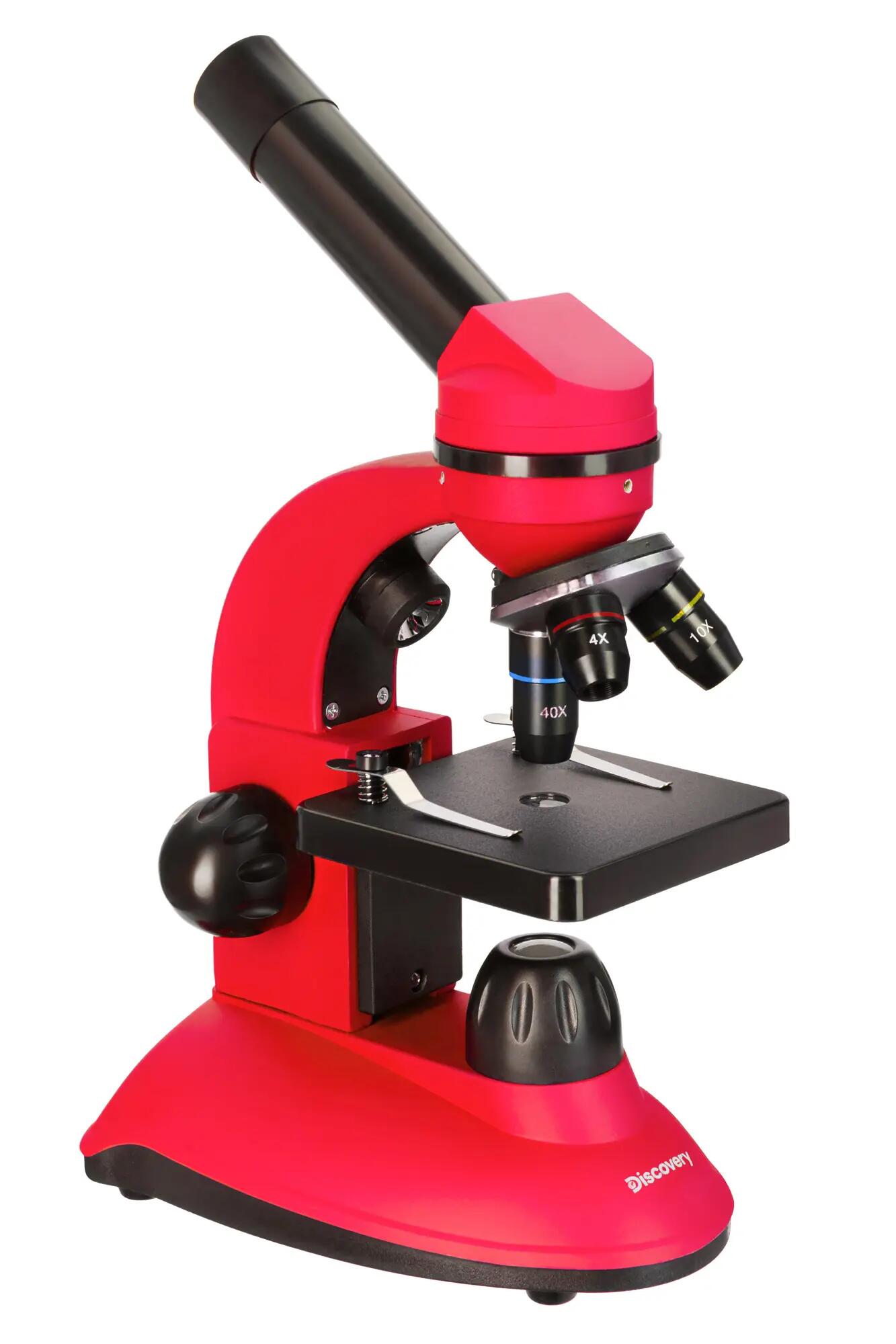 Microscopio monocular - 40–400x - Discovery Nano Terra - Rojo 8/10