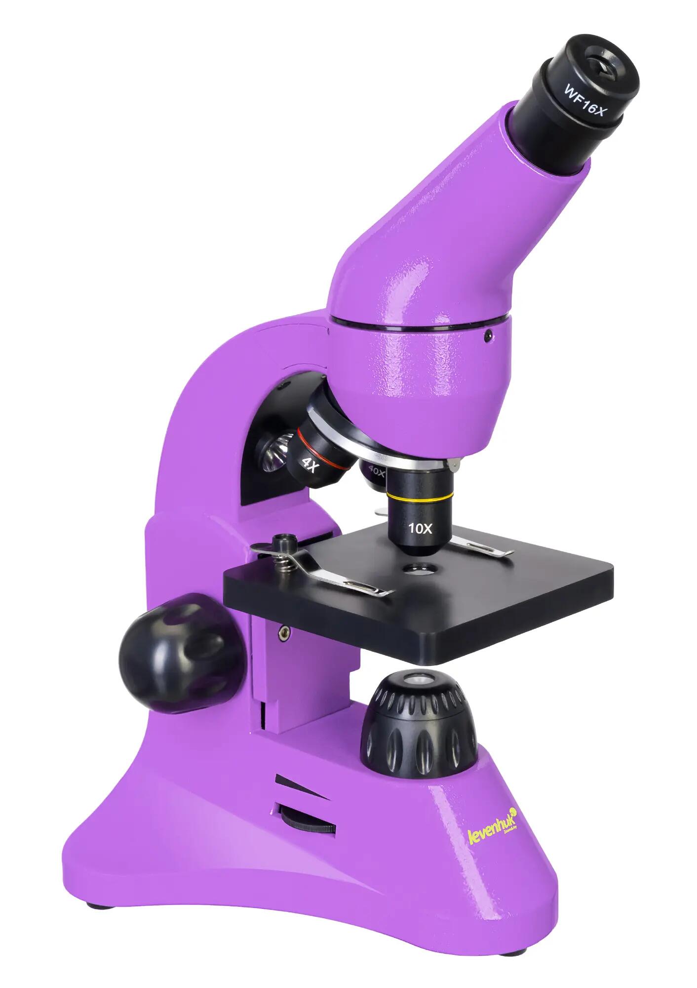 Microscopio Levenhuk Rainbow 50L PLUS Ametista con libro in inglese 7/15