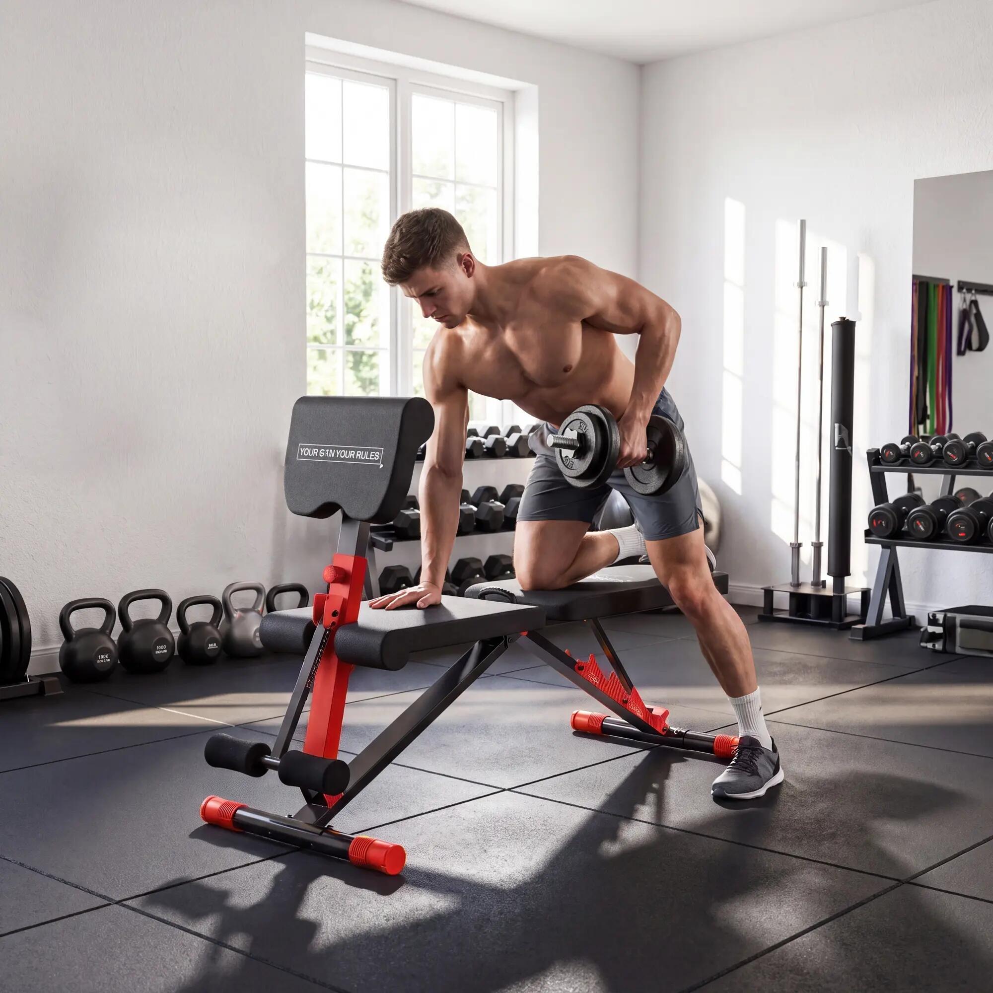 Banc de musculation réglable pour salle de sport à domicile, pliable 300 kg 9/9