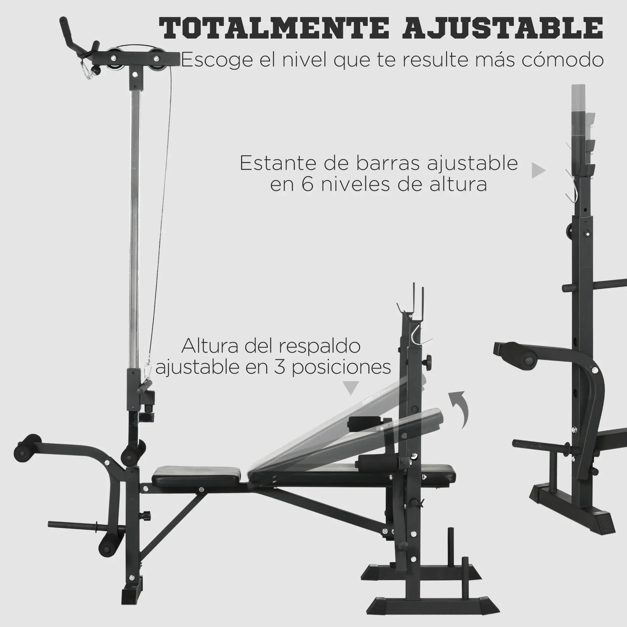 Banc de musculation multifonctionnel réglable pour un entraînement complet du 8/9