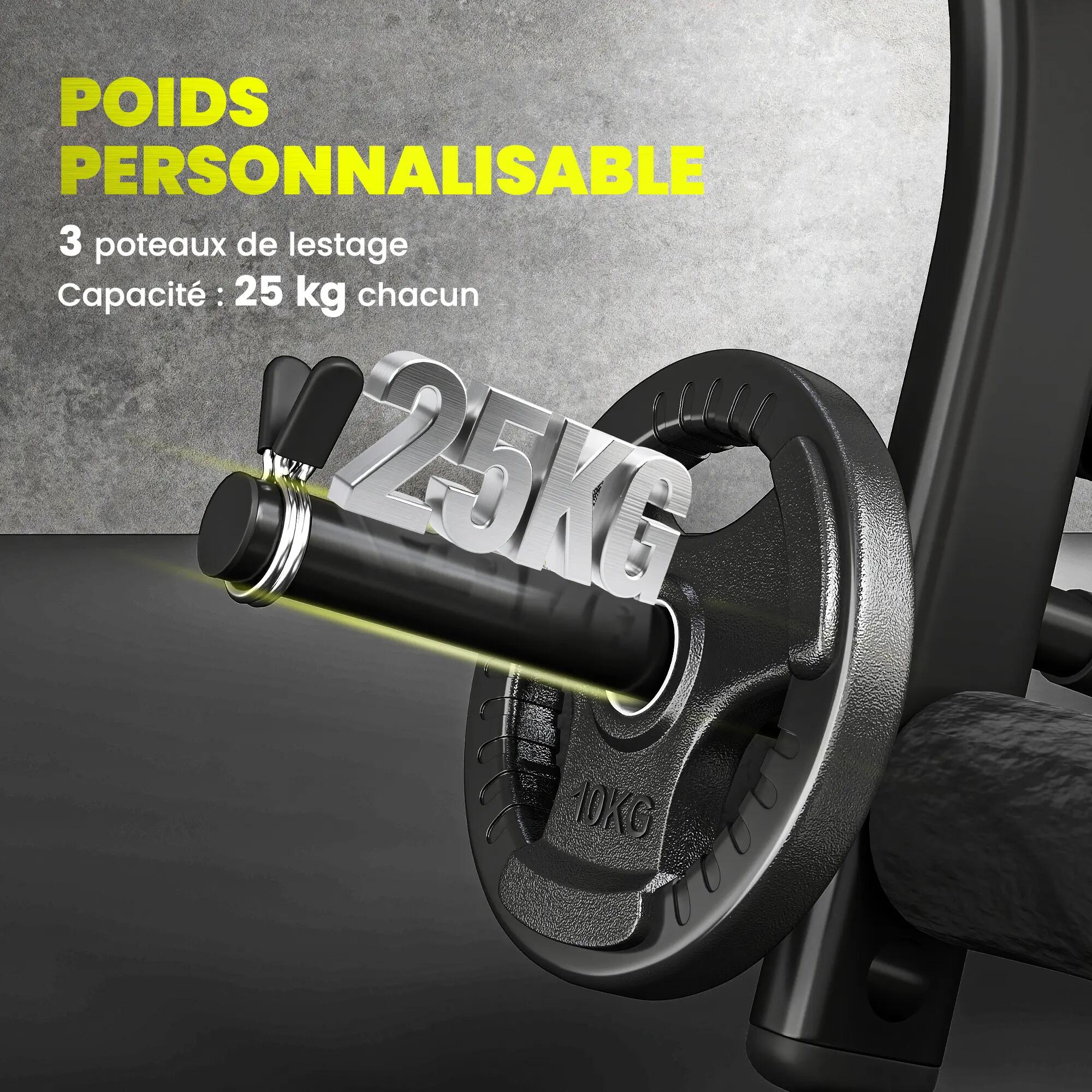 Banc de musculation pour des entraînements de fitness complets avec dossier 8/9