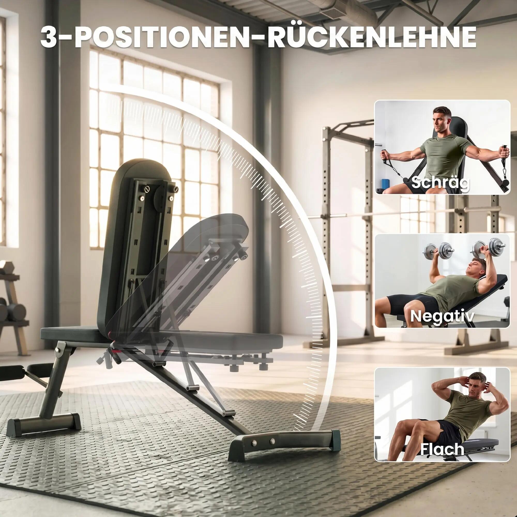 Banc de musculation pliable avec extension de jambes, dossier inclinable à 3 7/9