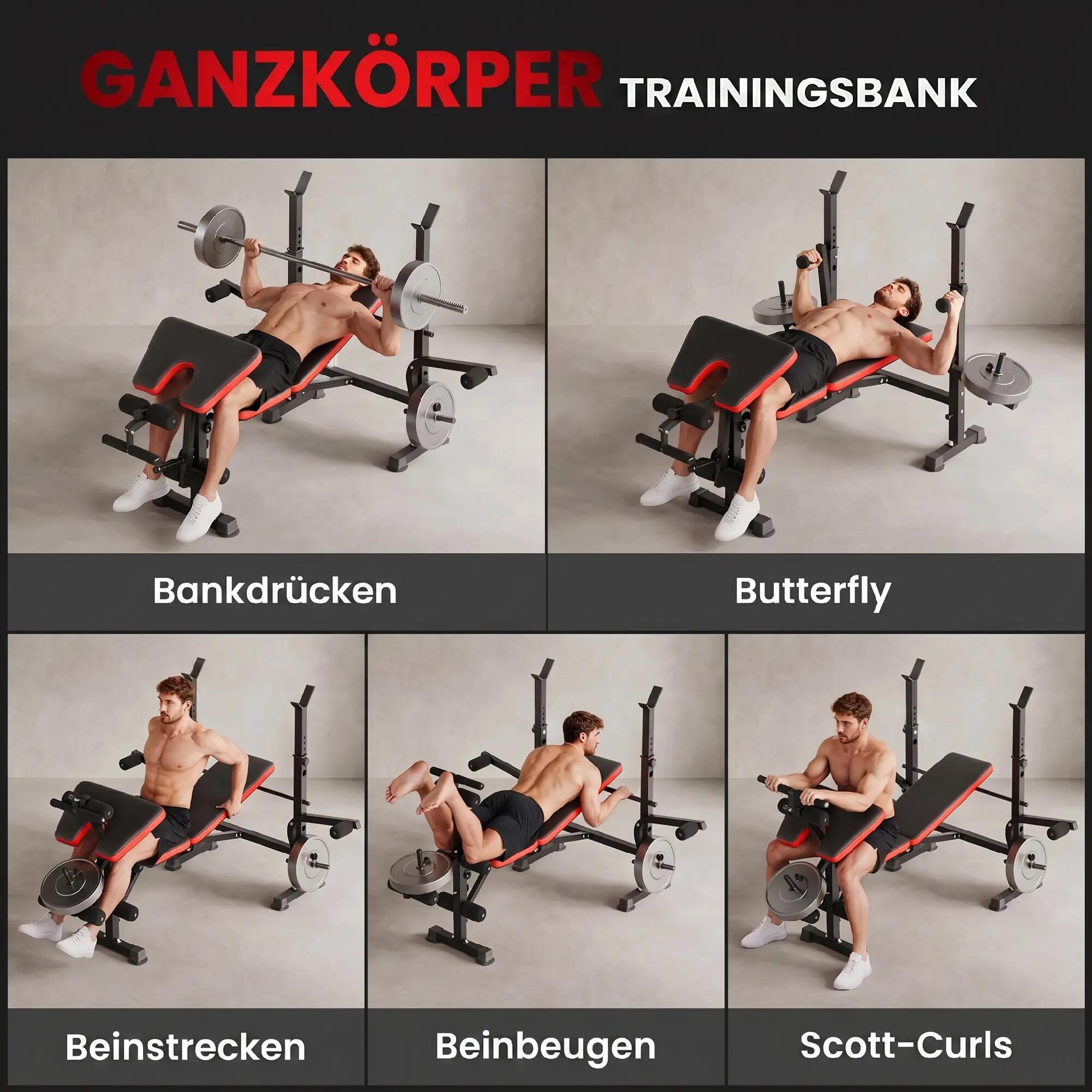 Banc de musculation sans poids, banc de fitness réglable pour de nombreux 6/9