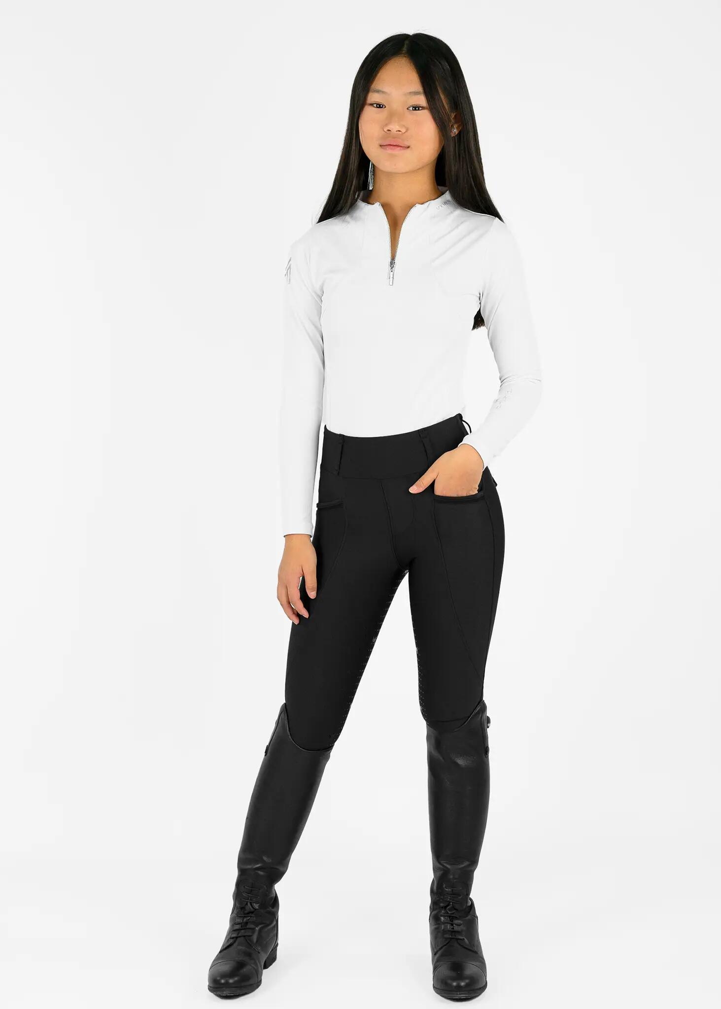 Leggings Pantalón Niños Equitación Maximilian Pro Full Grip Negro 5/6