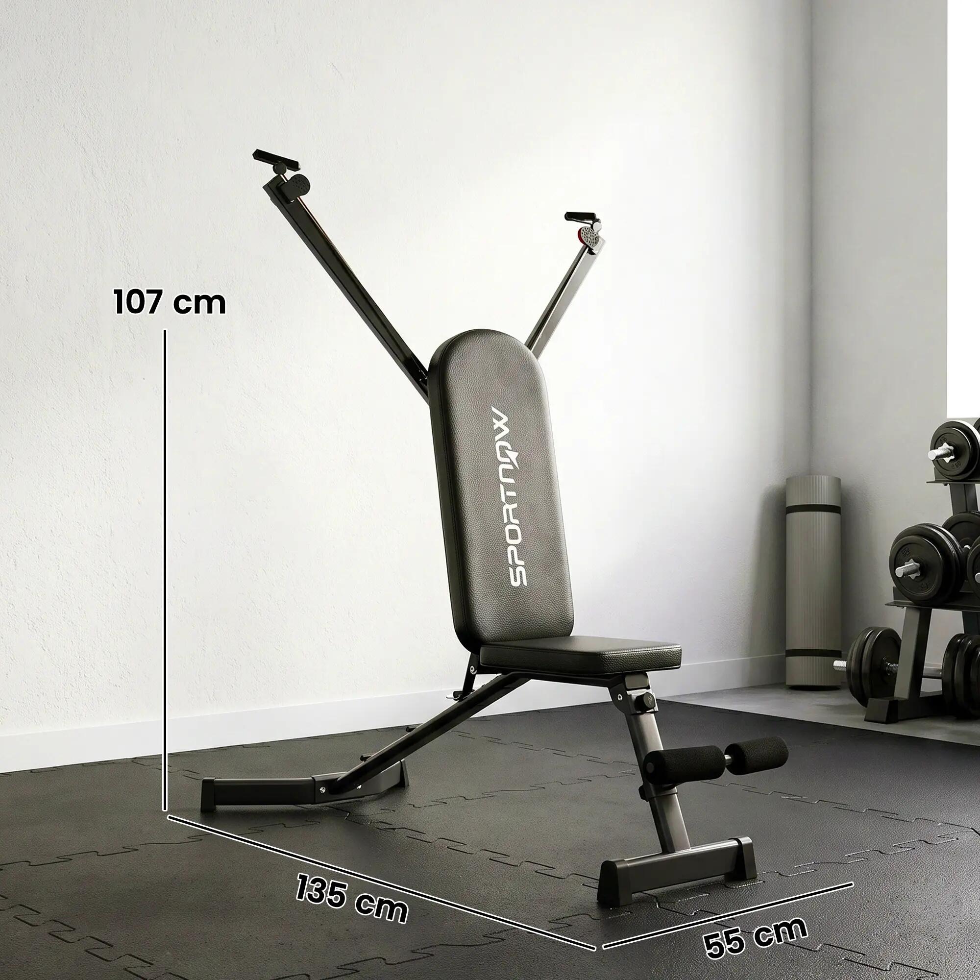 Banc de musculation pliable avec extension de jambes, dossier inclinable à 3 5/9