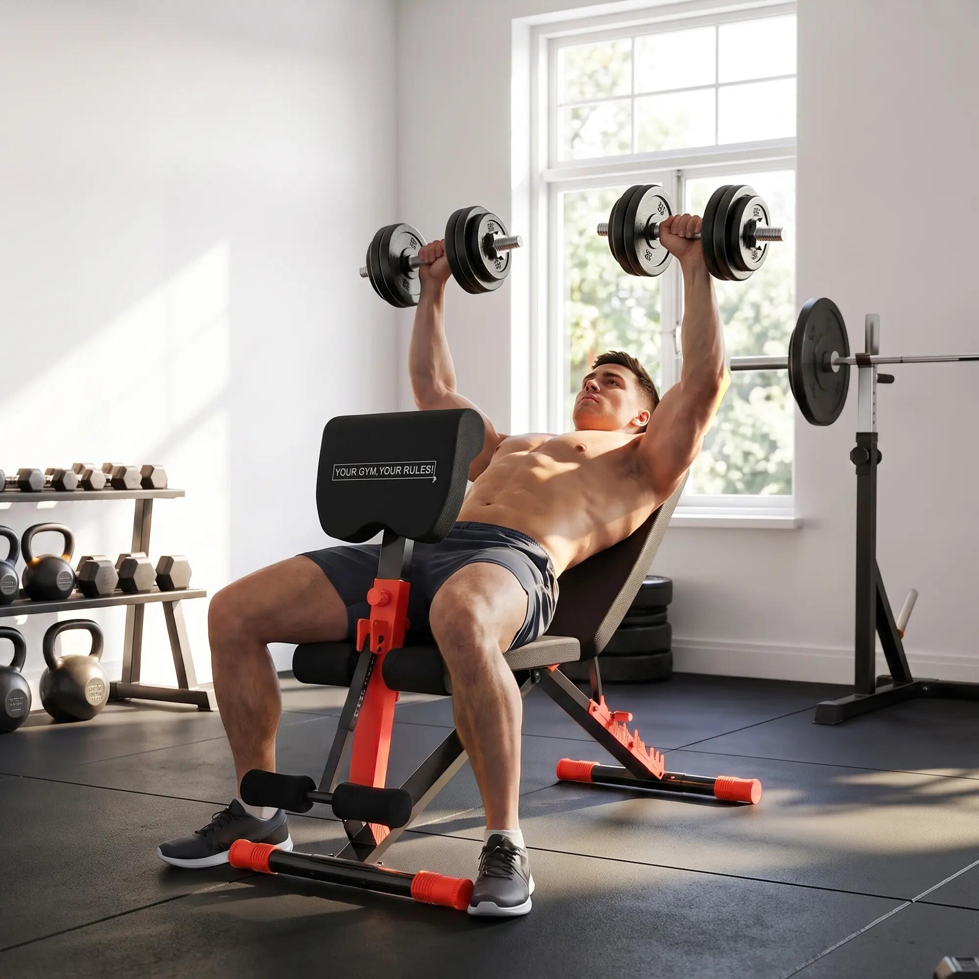 Banc de musculation réglable pour salle de sport à domicile, pliable 300 kg 4/9