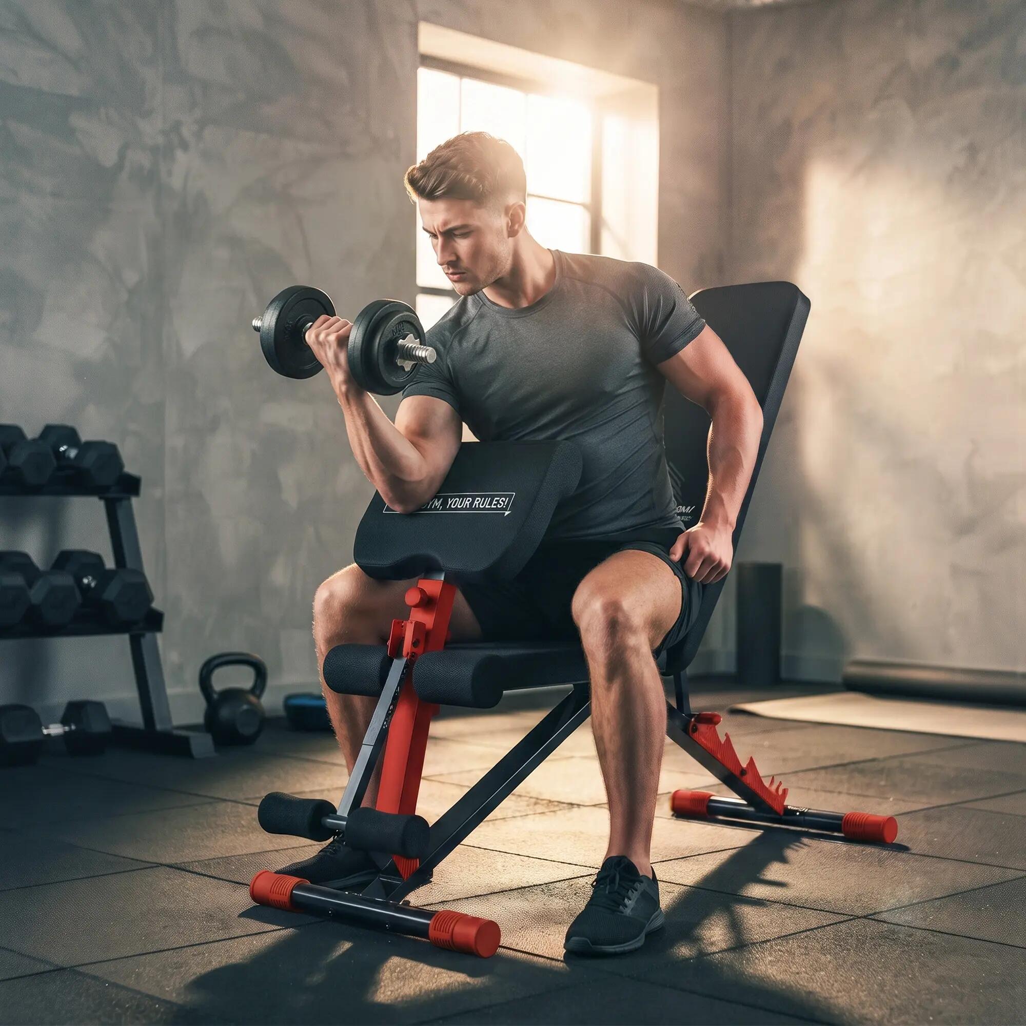 Banc de musculation réglable pour salle de sport à domicile, pliable 300 kg 3/9