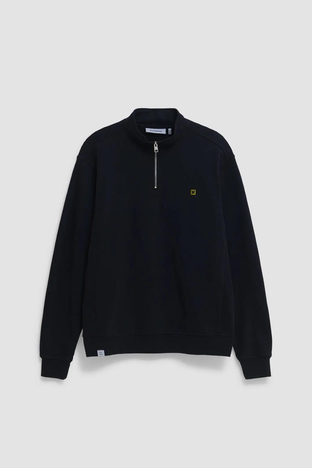 Sudadera con cremallera Blue Banana de 100% Algodón Orgánico Logo Azul Marino 7/7