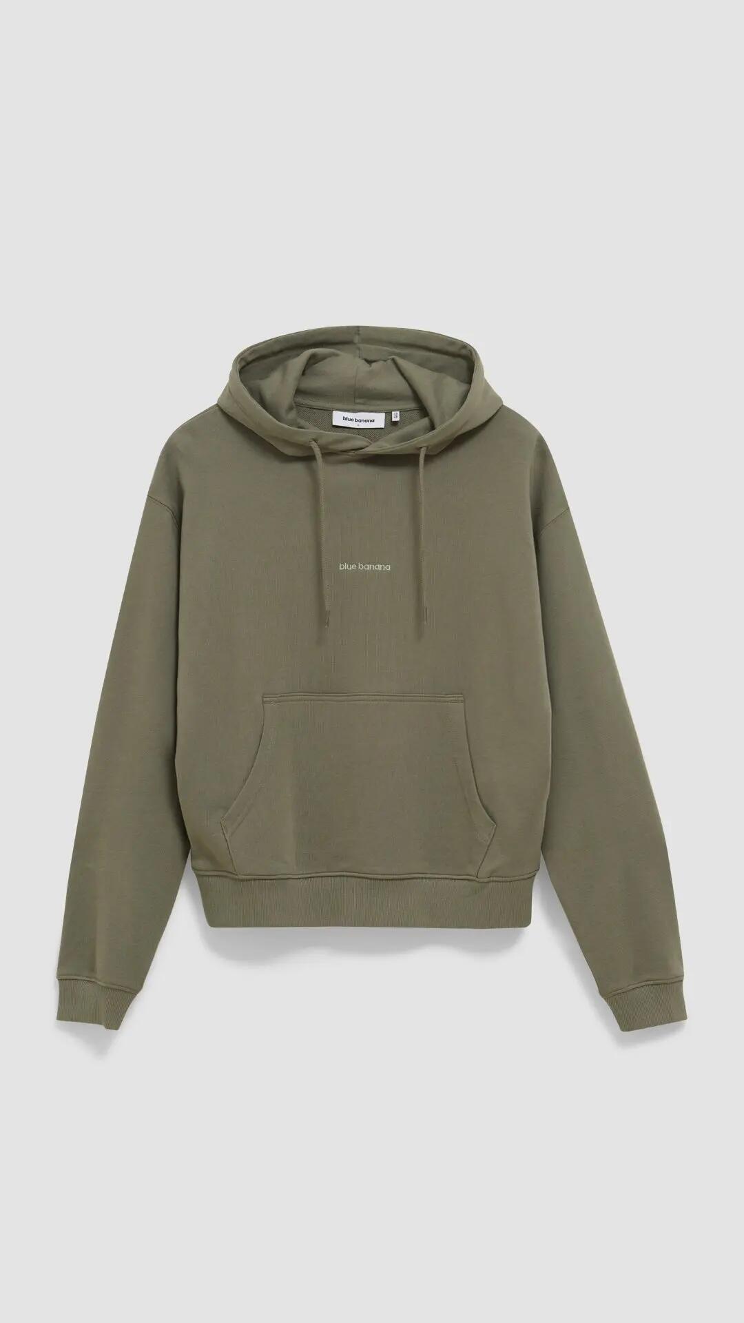 Sudadera con Capucha de Mujer Blue Banana de Algodón Orgánico Reef Olive Green 4/4