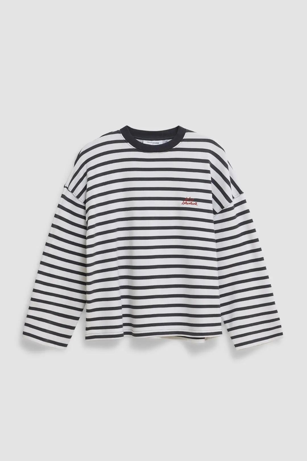 Sudadera de Mujer Blue Banana de 100% Algodón Orgánico Stripes Antracita 4/4
