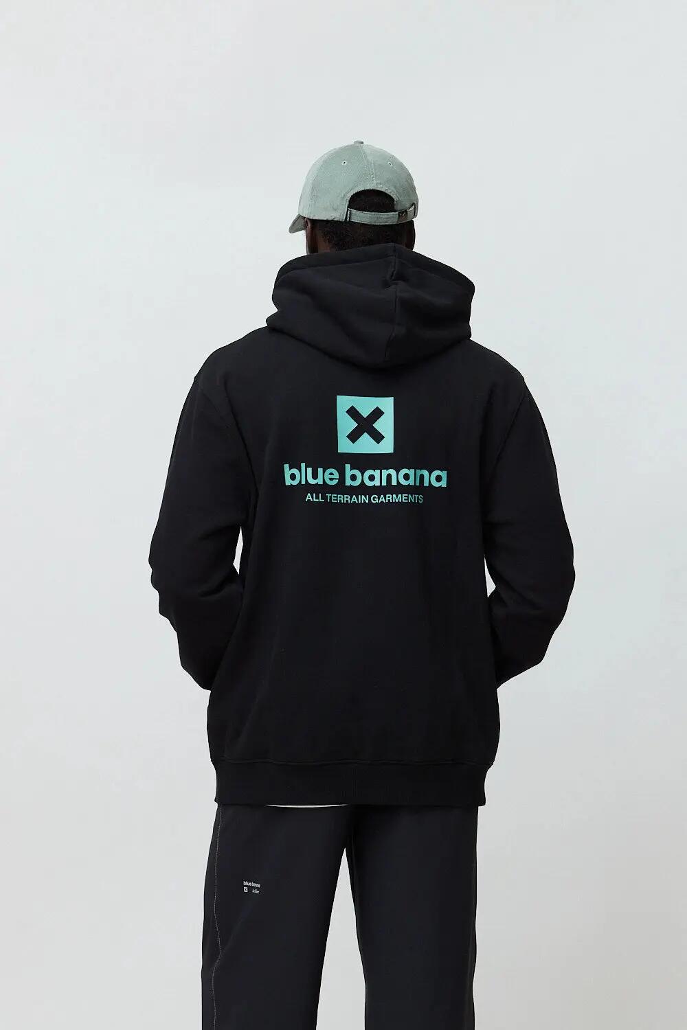 Sudadera con Capucha Blue Banana de 100% Algodón Orgánico Core Negra 2/7