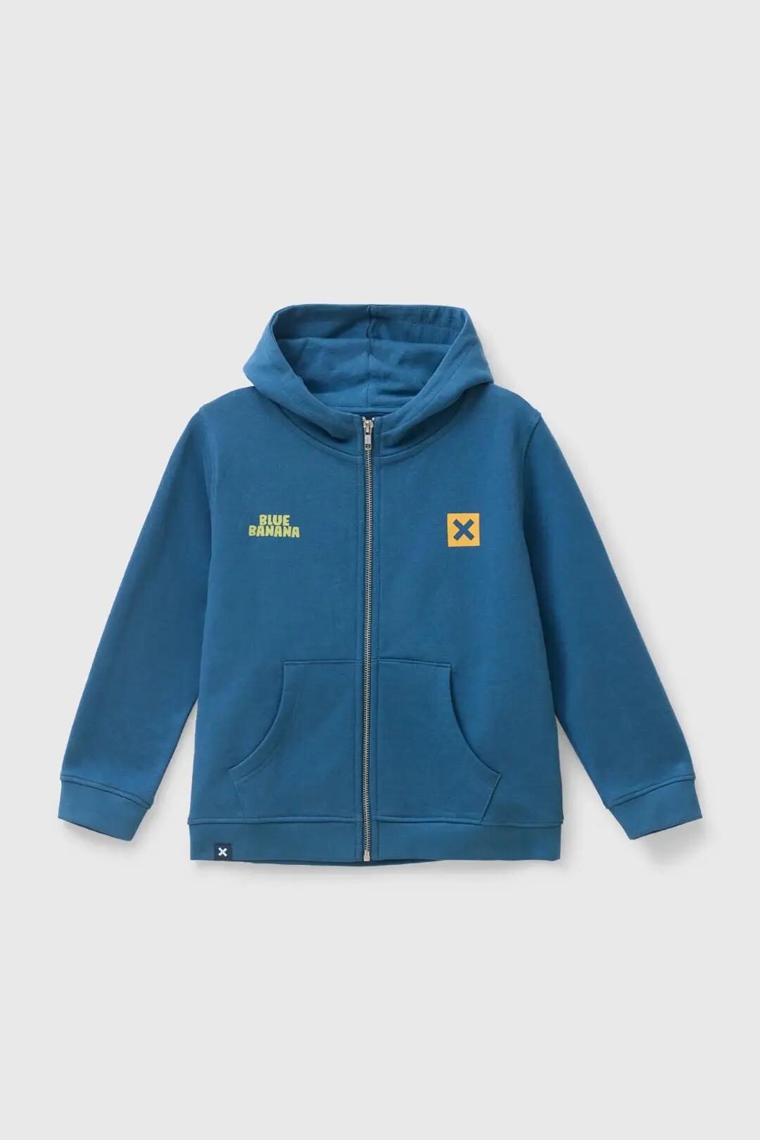 Sudadera con Capucha Kids Blue Banana de 100% Algodón Orgánico Trail Indigo Blue 4/4