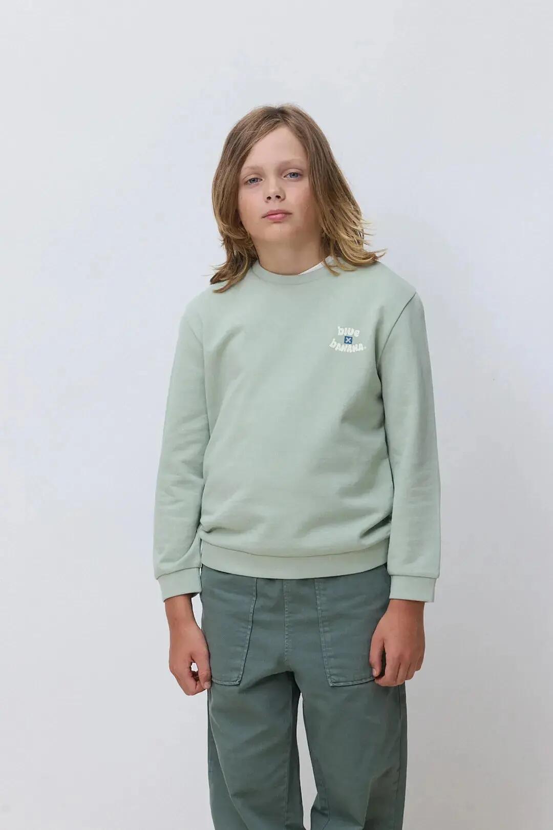 Sudadera Kids Blue Banana de 100% Algodón Orgánico Outdoor Sage 3/4