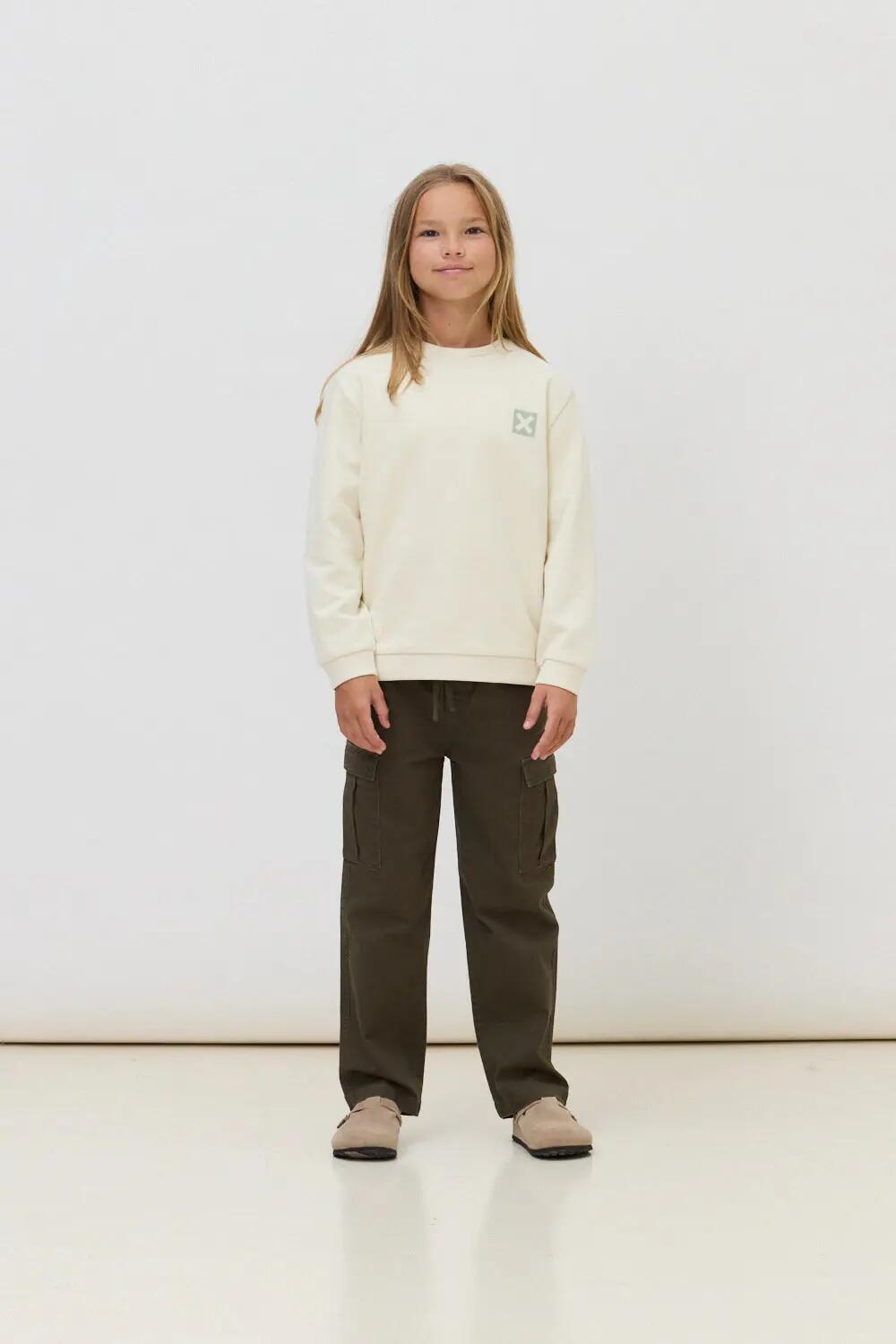 Sudadera Kids Blue Banana de 100% Algodón Orgánico Nature Blanco Roto 3/4
