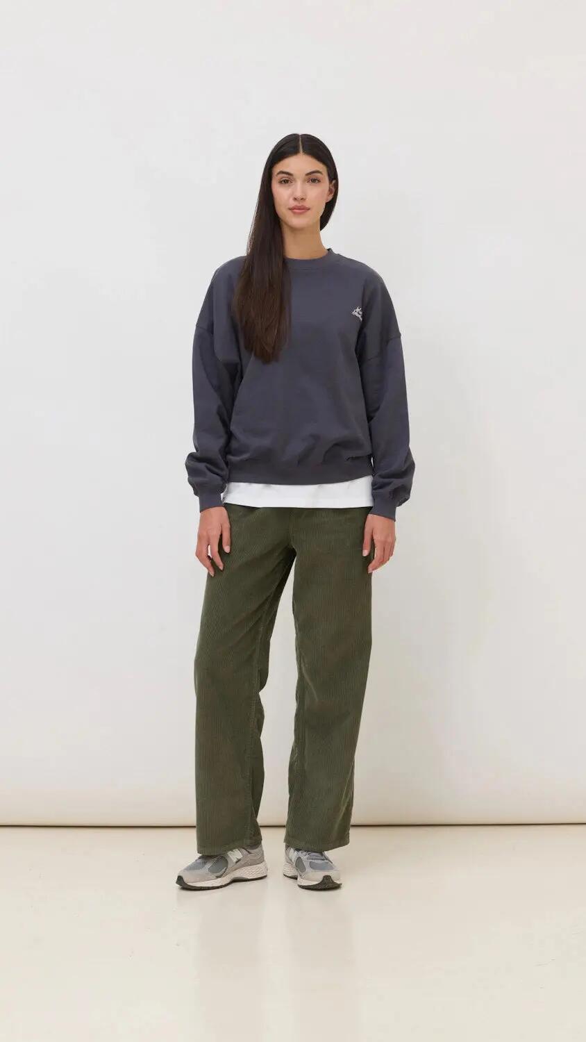 Sudadera de Mujer Blue Banana de 100% Algodón Orgánico Field Antracita 3/4