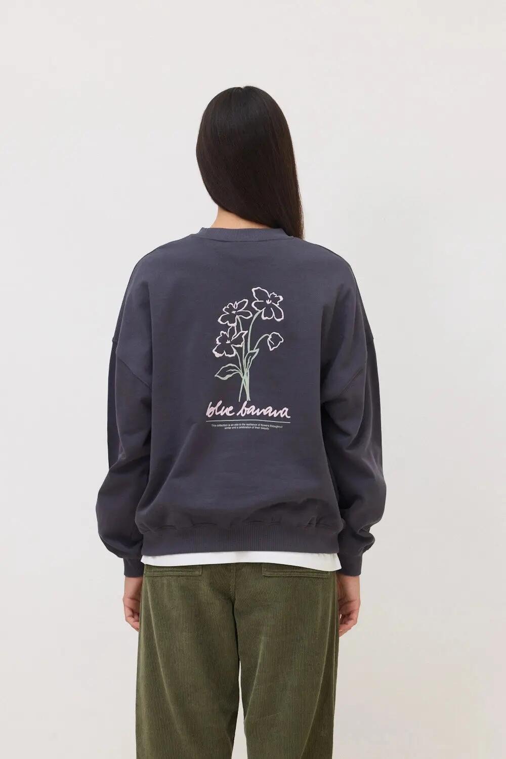 Sudadera de Mujer Blue Banana de 100% Algodón Orgánico Field Antracita 2/4