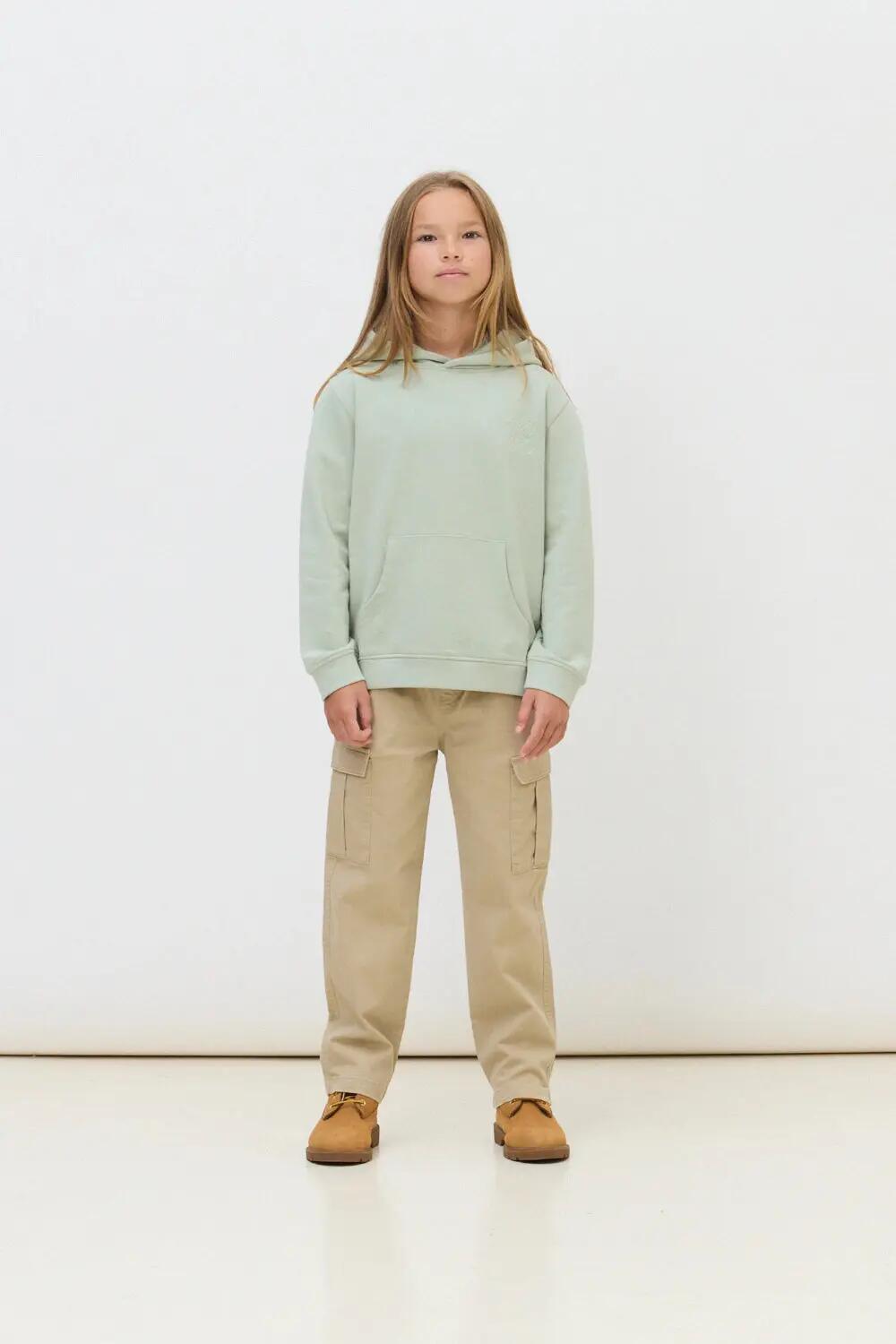 Sudadera con Capucha Kids Blue Banana de 100% Algodón Orgánico Reef Sage 3/4