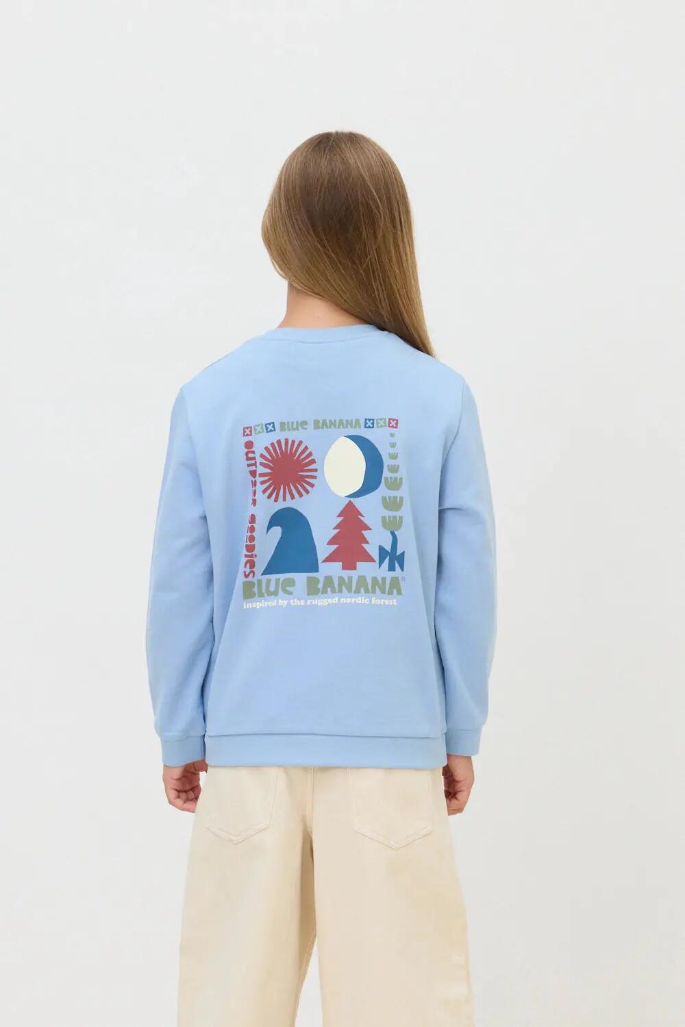 Sudadera Kids Blue Banana de 100% Algodón Orgánico Box Light Blue 2/4