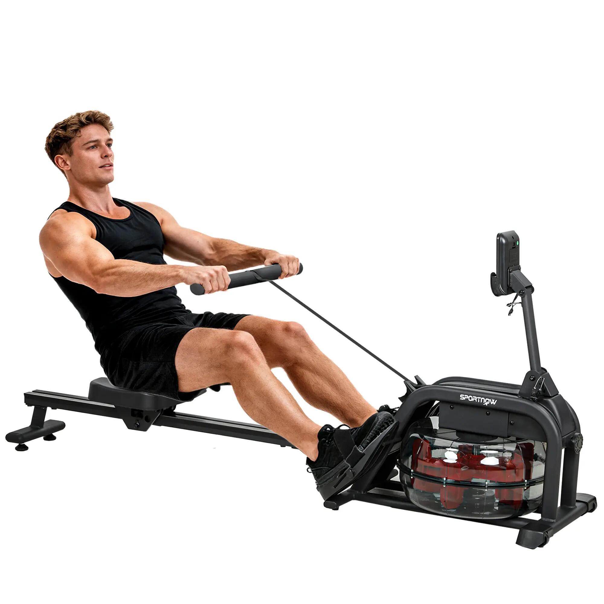 Rameur à eau, rameur musculation d'appartement réservoir réglable 6-11L écran 1/9