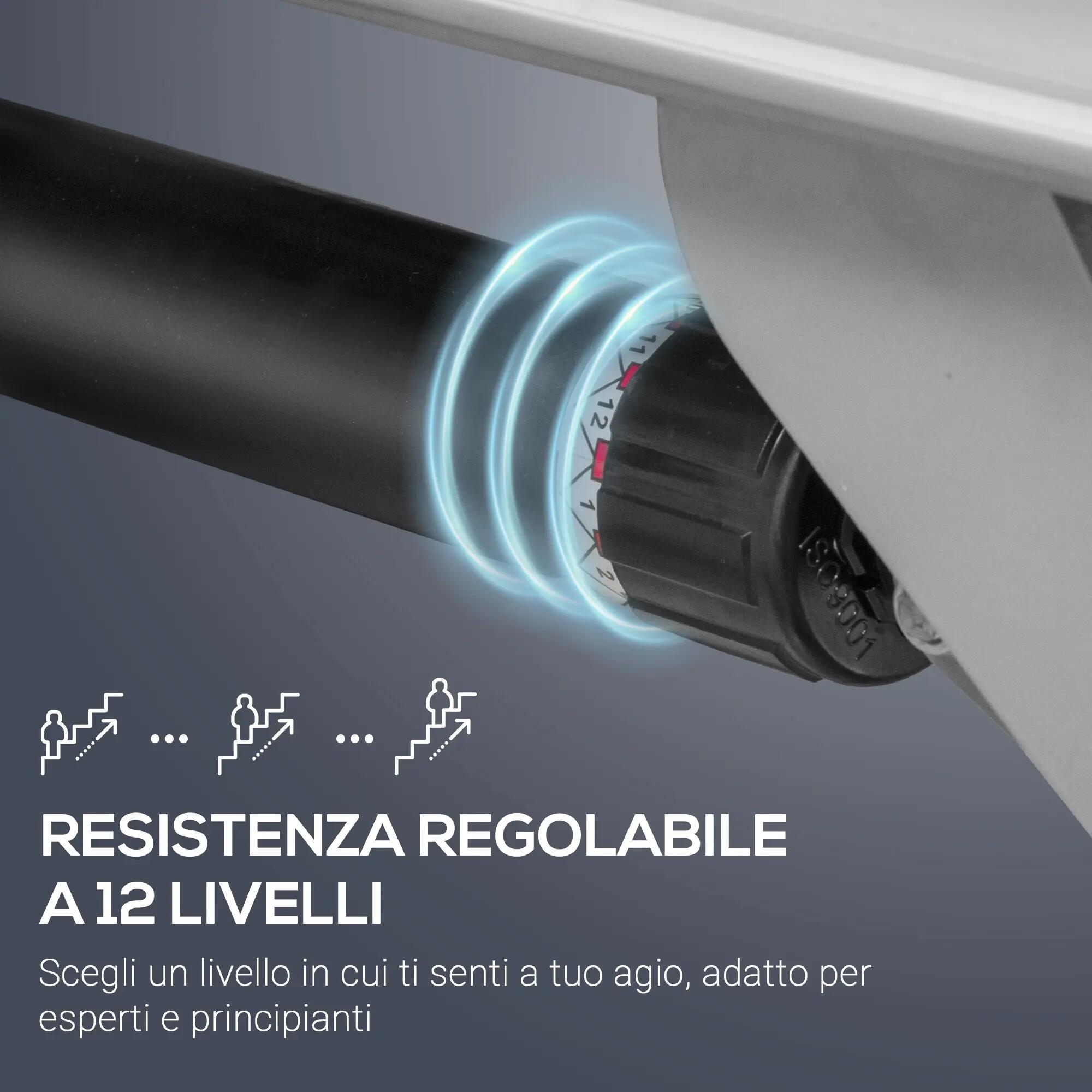Vogatore à 12 résistances avec moniteur numérique et structure en aluminium, 7/9