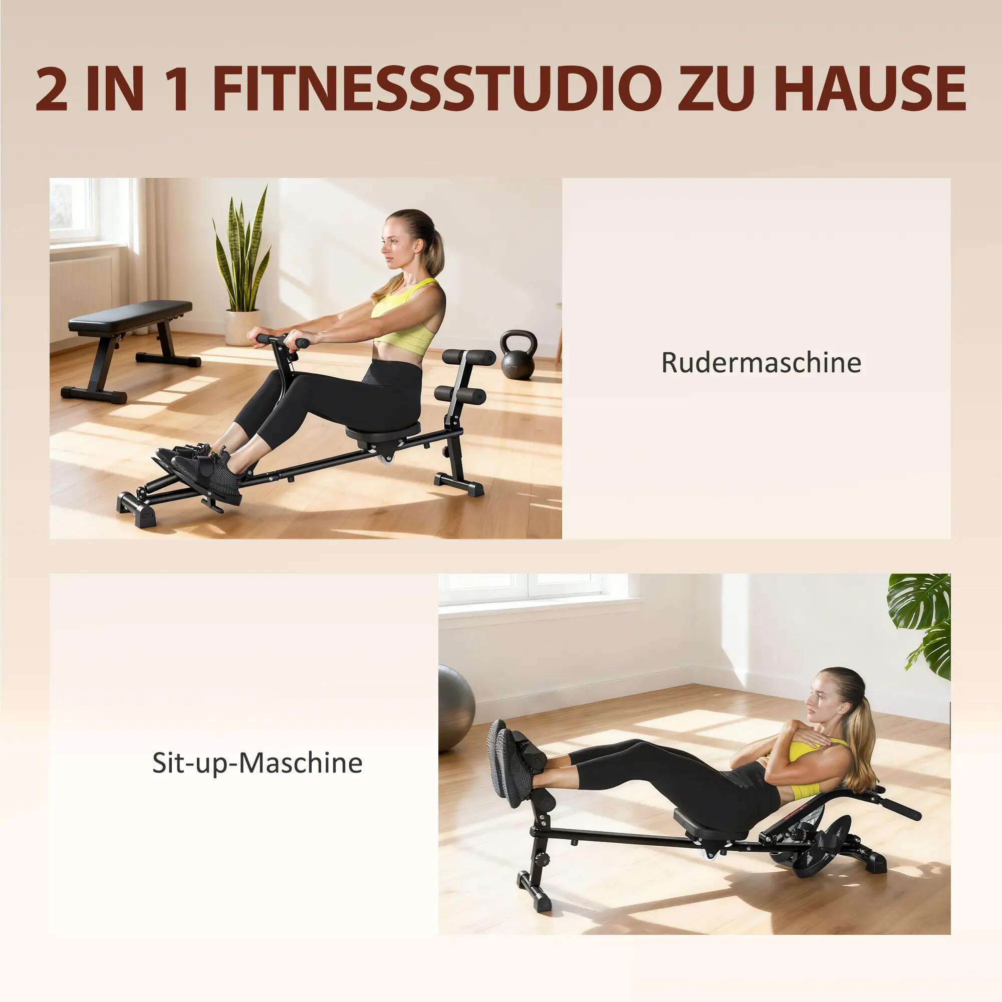 Rameur, appareil de musculation pour abdominaux, réglable sur 12 niveaux 6/9