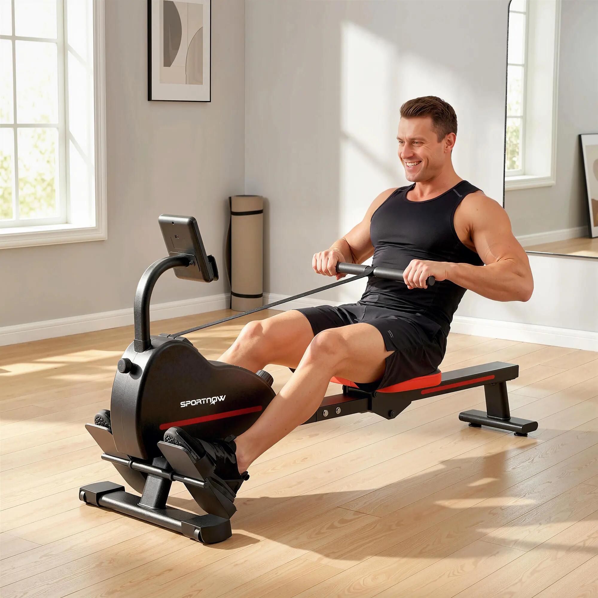 Rameur Magnétique Appareil de Musculation Bluetooth Connecté Kinomap & Zwift 16 3/9