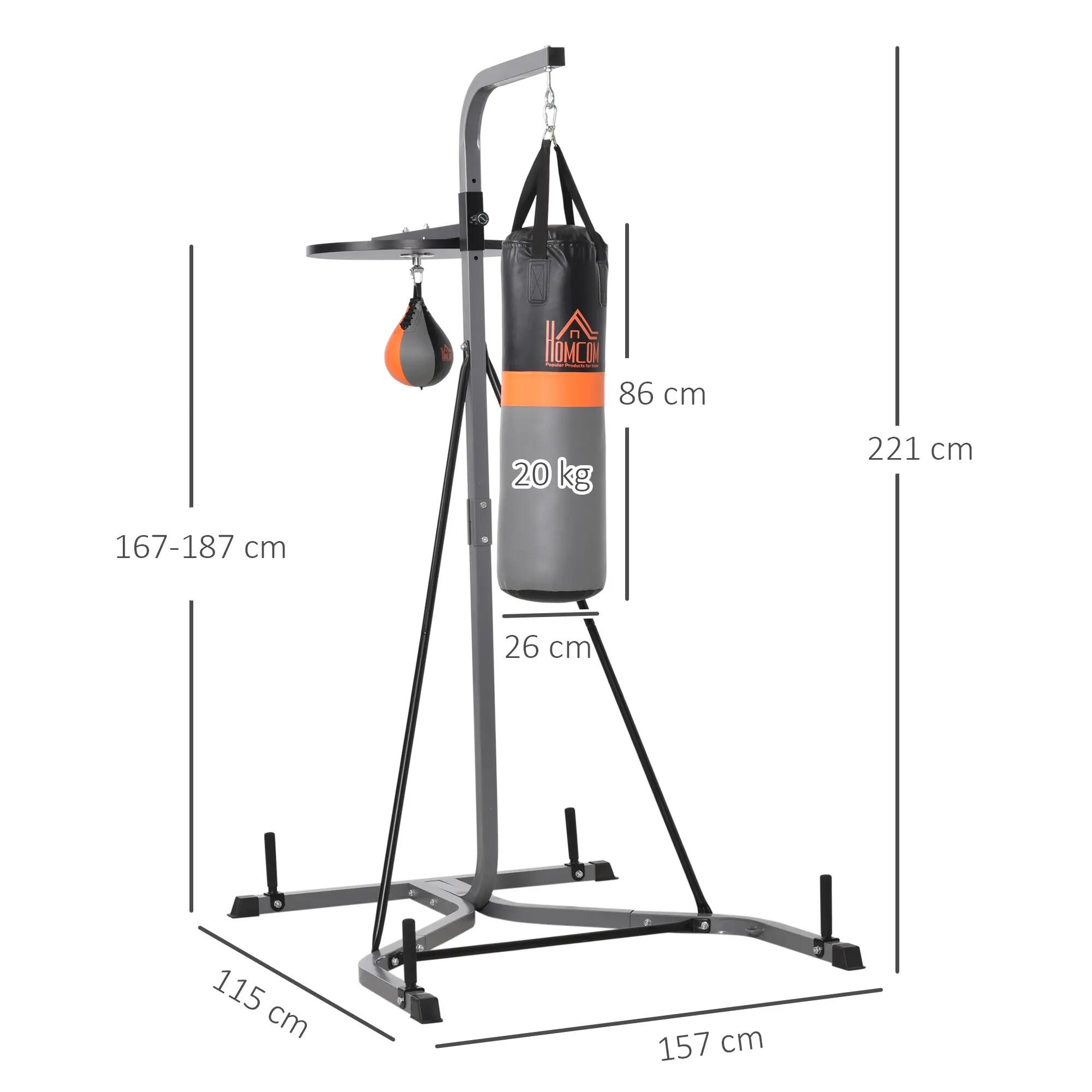 Station multifonction - Boxe - Hommes - Réglable, sac 20 kg et speed ball - Noir 5/6