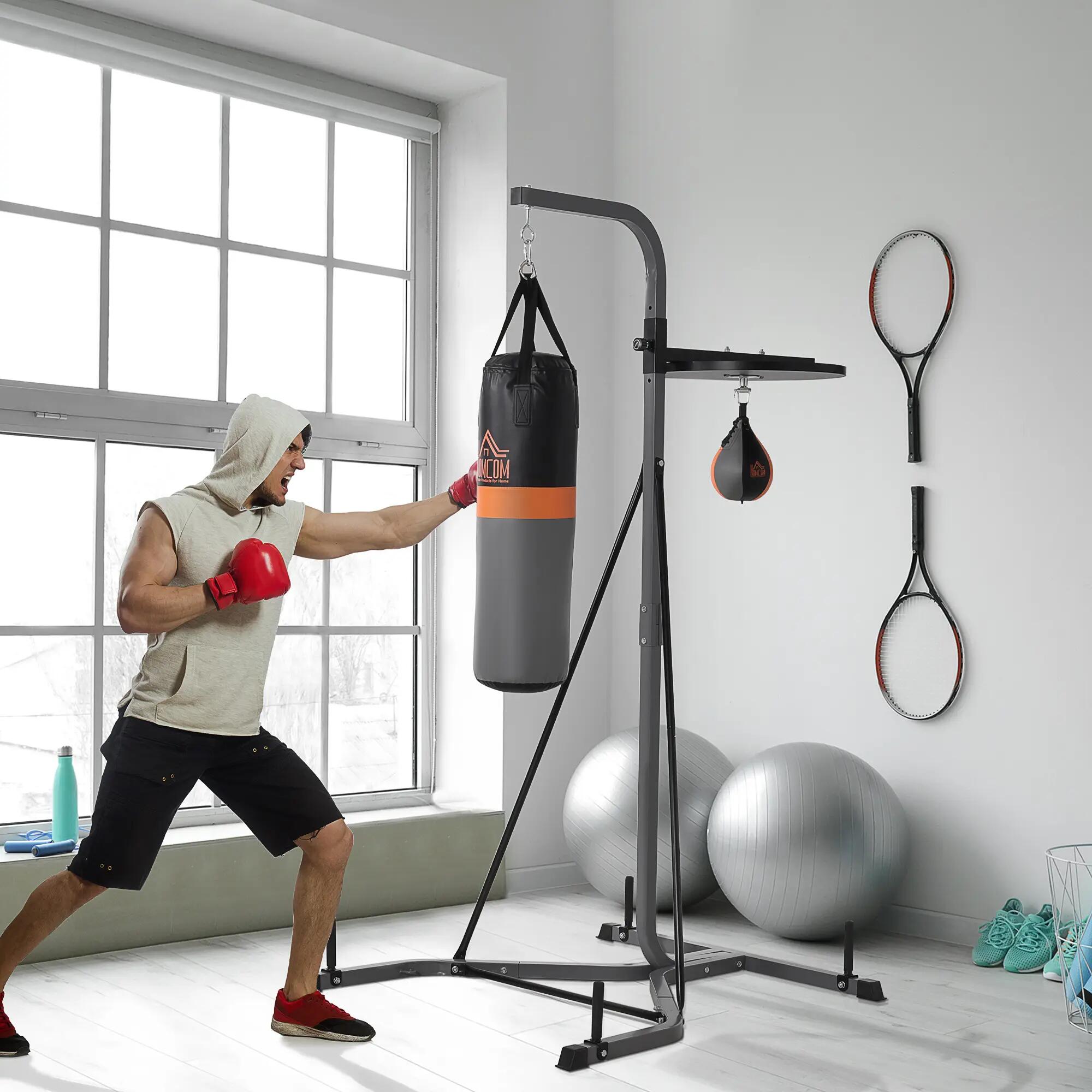 Station multifonction - Boxe - Hommes - Réglable, sac 20 kg et speed ball - Noir 3/6