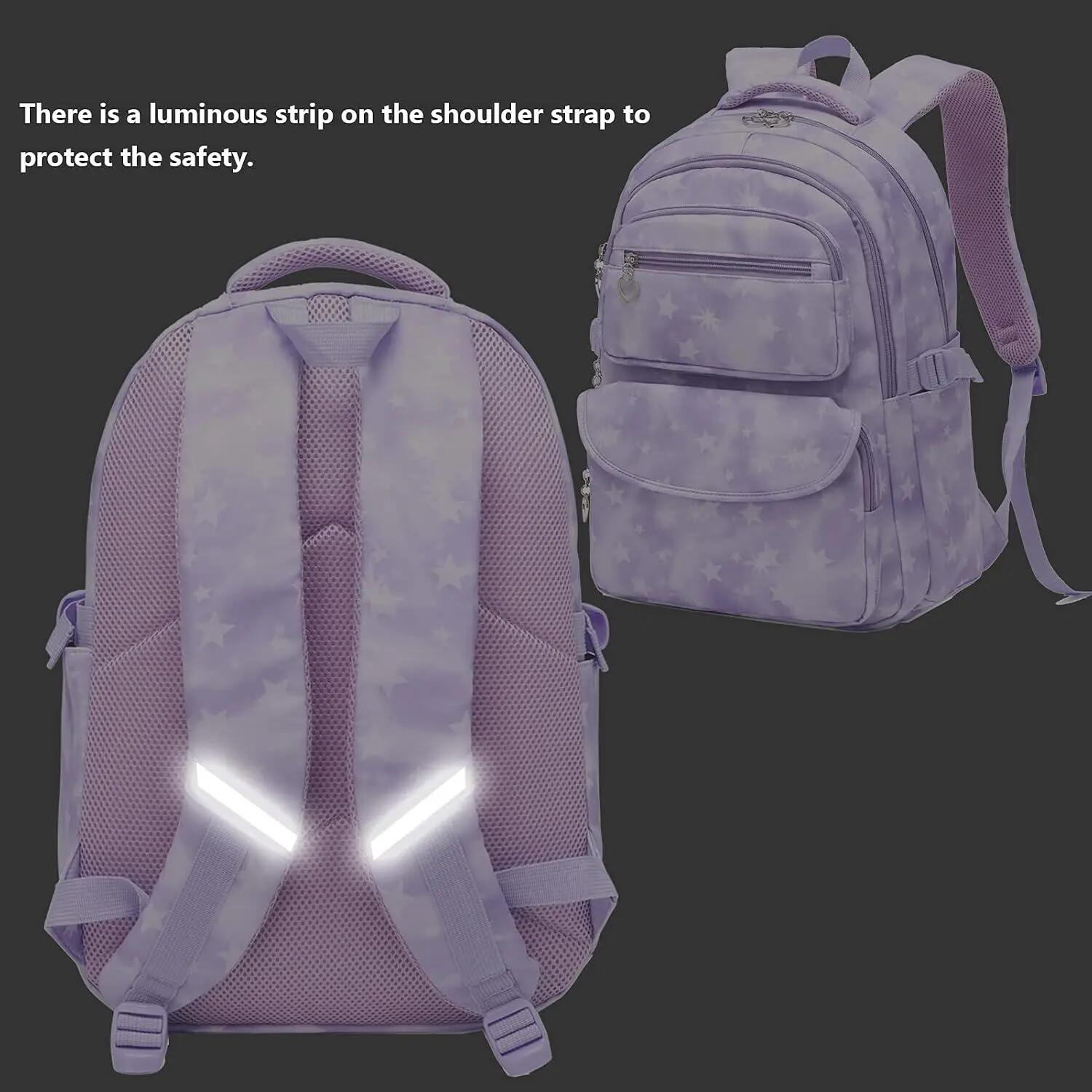 Sac à dos lumineux style anime, sac d'école noctiluque, sac à dos de jour avec 4/6