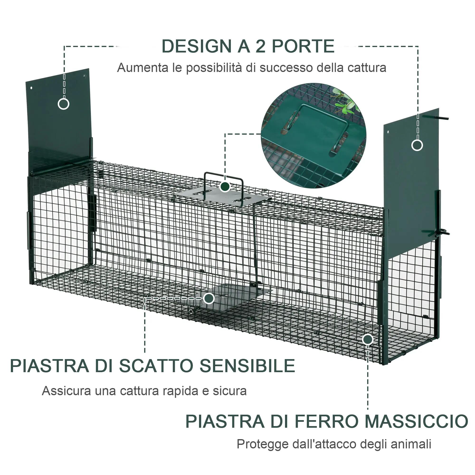 Cage à petits animaux, cage à souris et rats à double porte, 100 x 25 x 28 cm 6/9