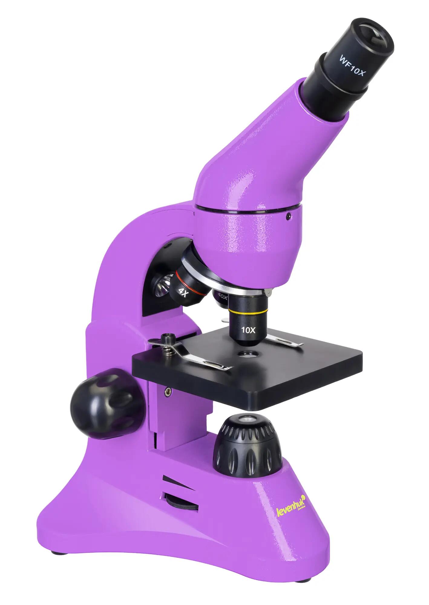 Microscopio Levenhuk Rainbow 50L Ametista con libro in bulgaro 7/15