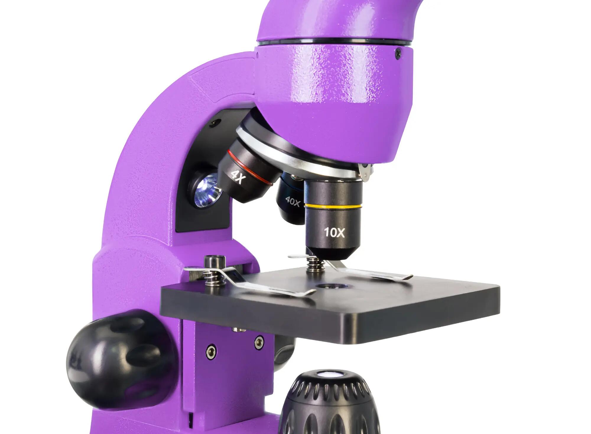Microscopio Levenhuk Rainbow 50L PLUS Ametista con libro in bulgaro 14/15