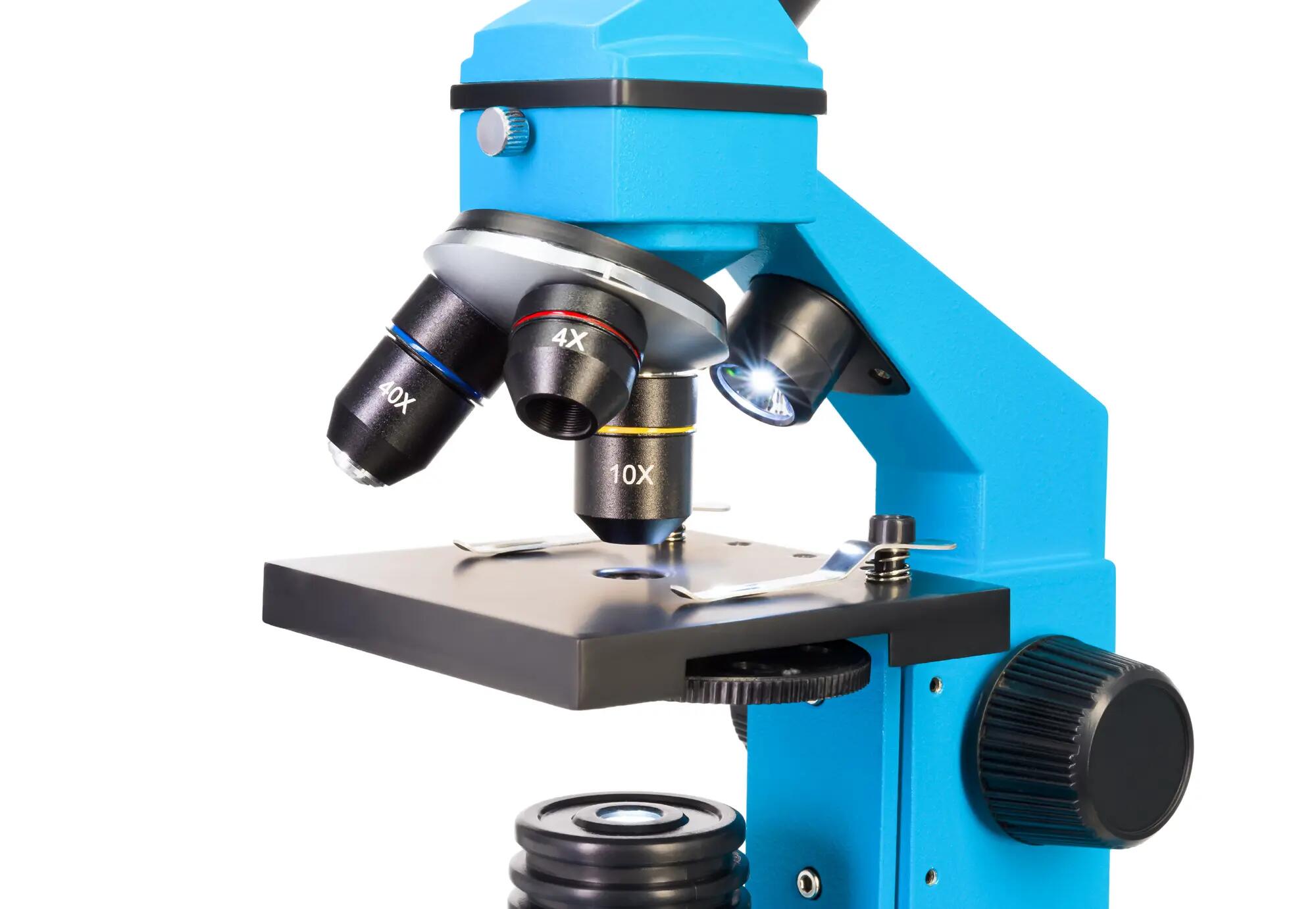 Microscopio Levenhuk Rainbow 2L PLUS Azzuro con libro in italiano 10/14
