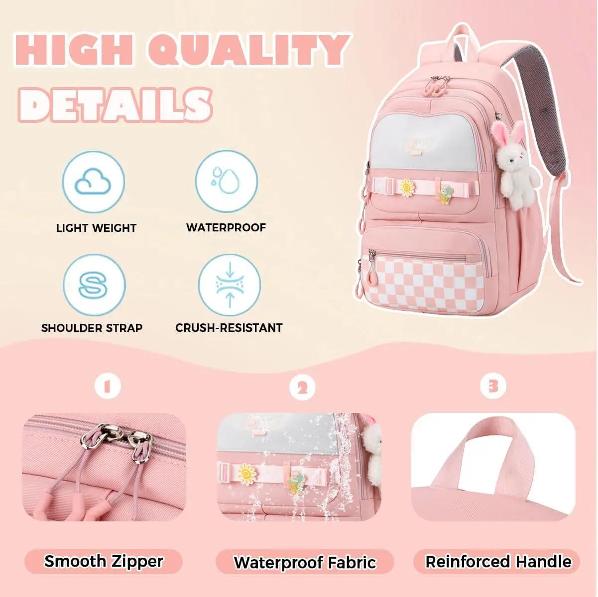 Sac à dos enfant pour filles, motif papillon arc-en-ciel mignon, idéal pour les 4/6